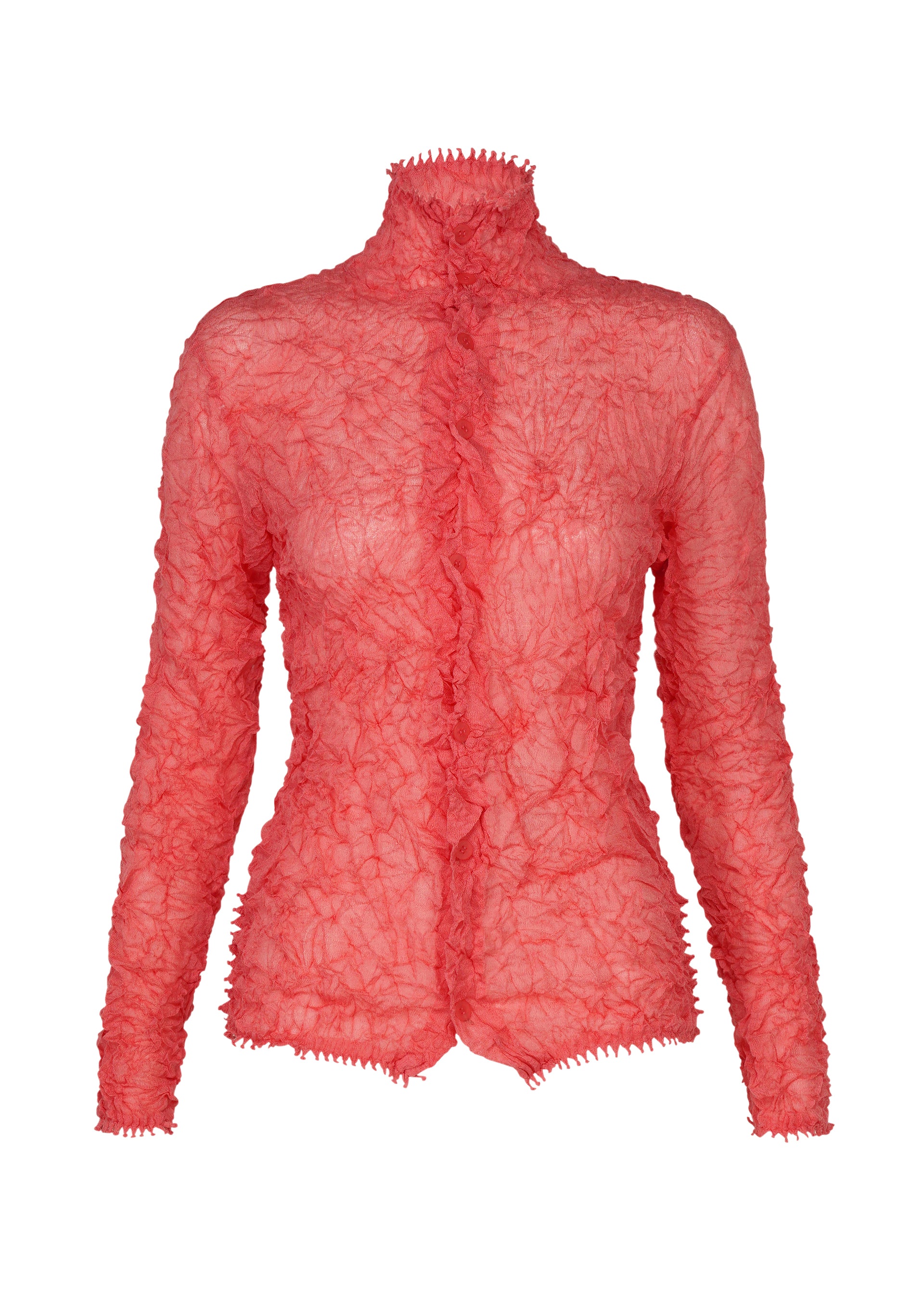 Issey Miyake Kumo Shibori Knit Sheer kardigan off white 2 lehký