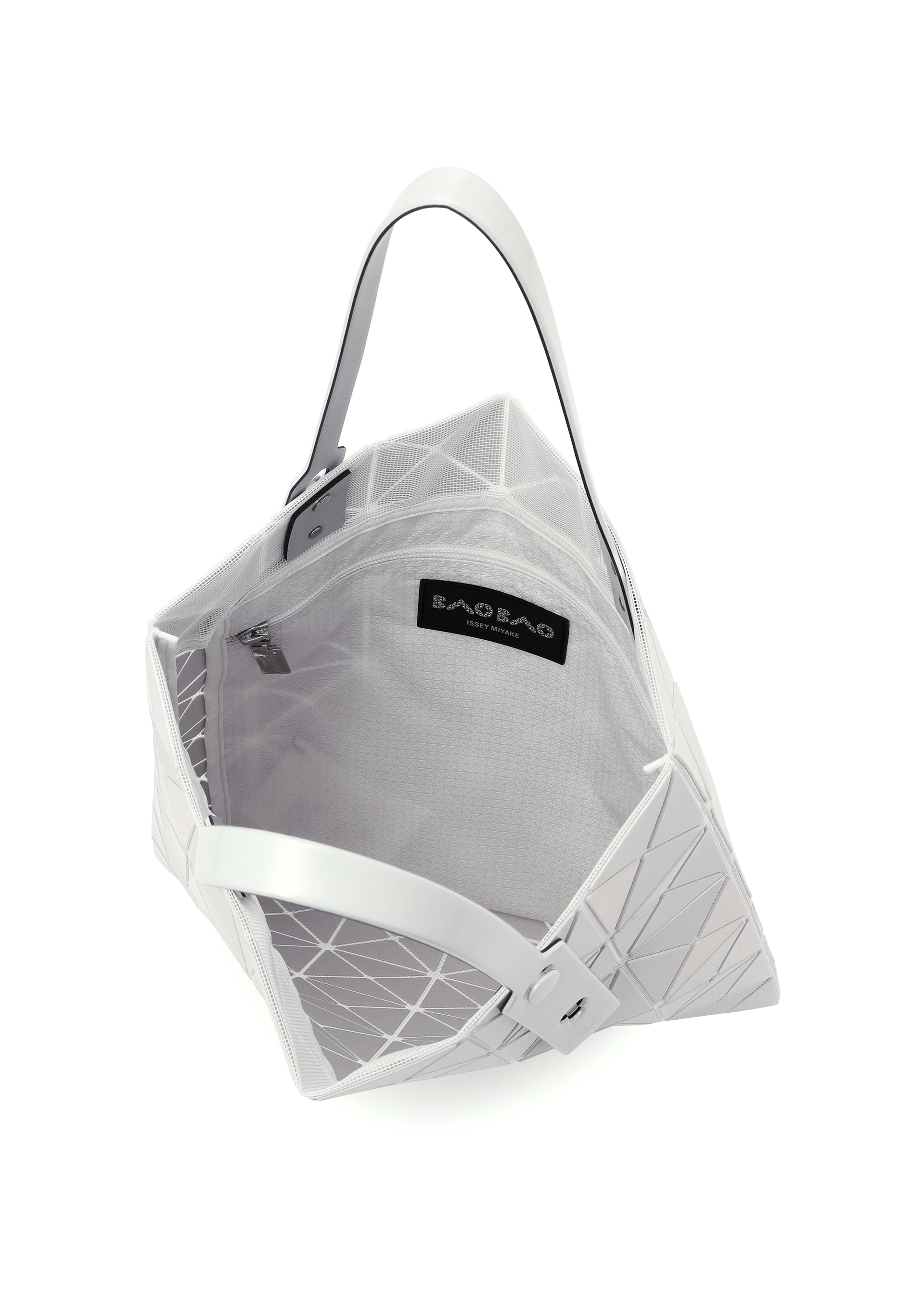 Issey Miyake Lucent Metallic tote kabelka bílá metalická