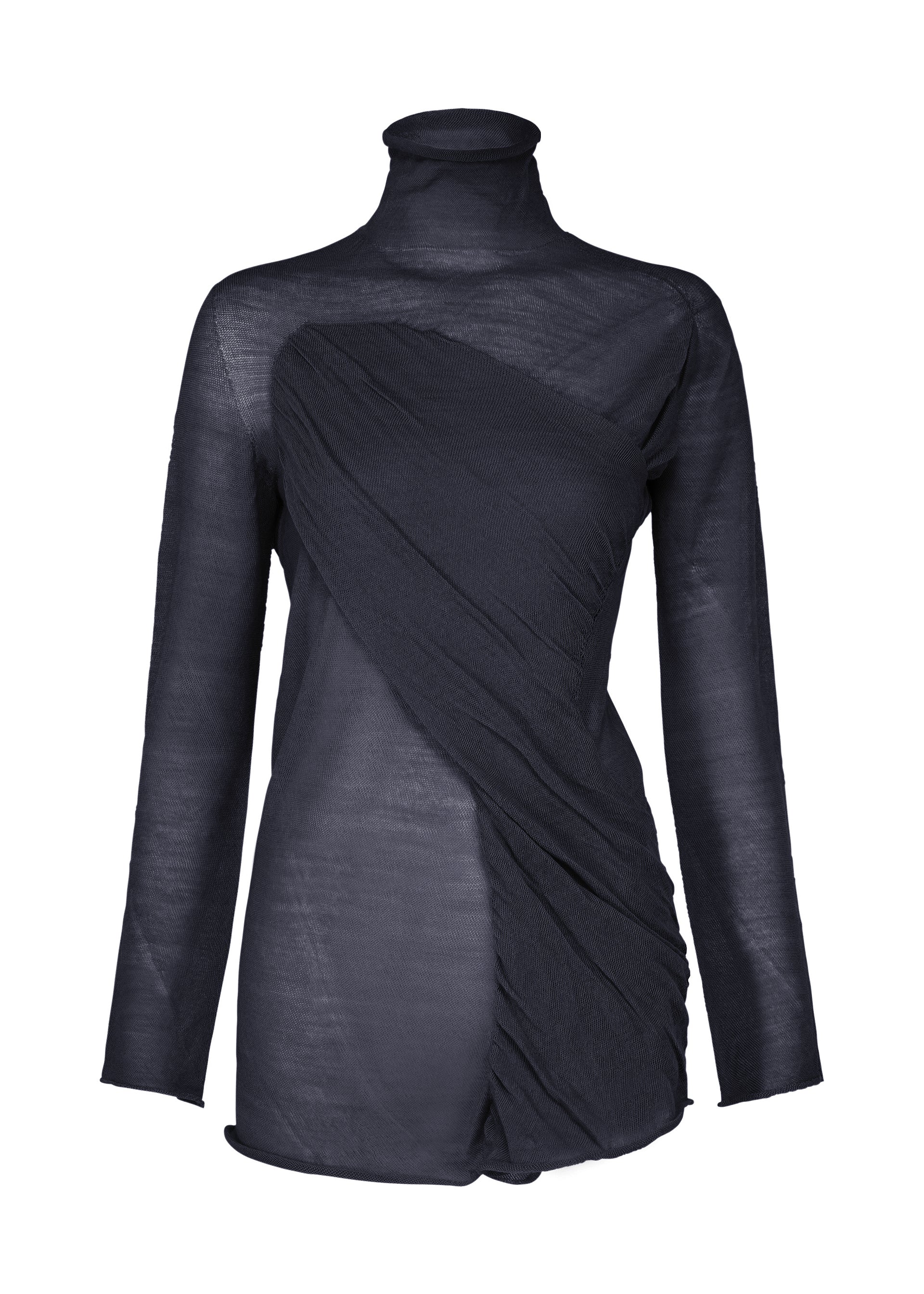 Issey Miyake Hug vlněný top off-white sochařský vzor