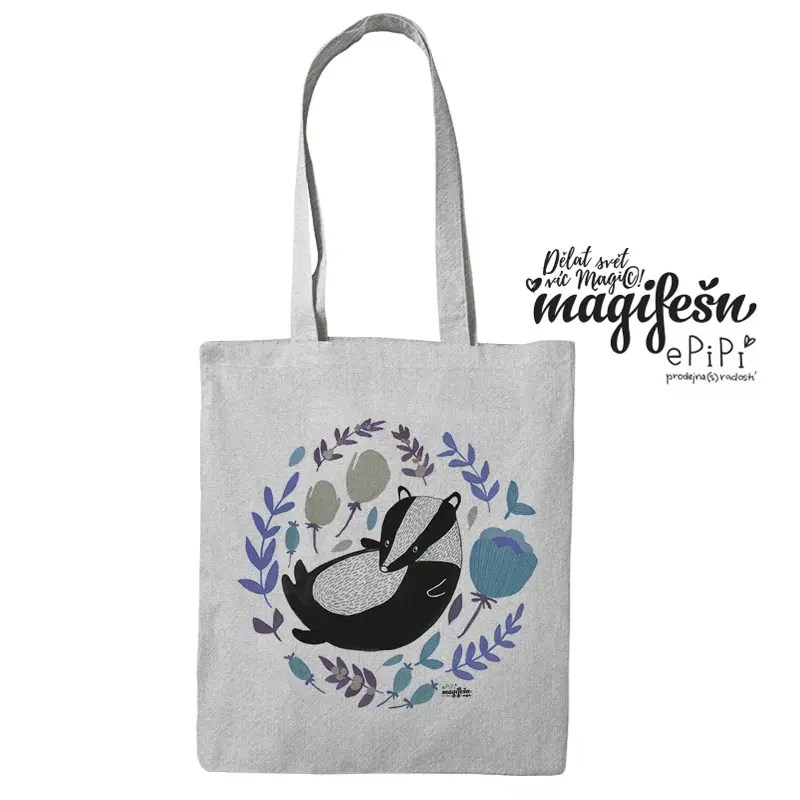 Magifešn MEDIUM Jezevec modrá fair trade taška