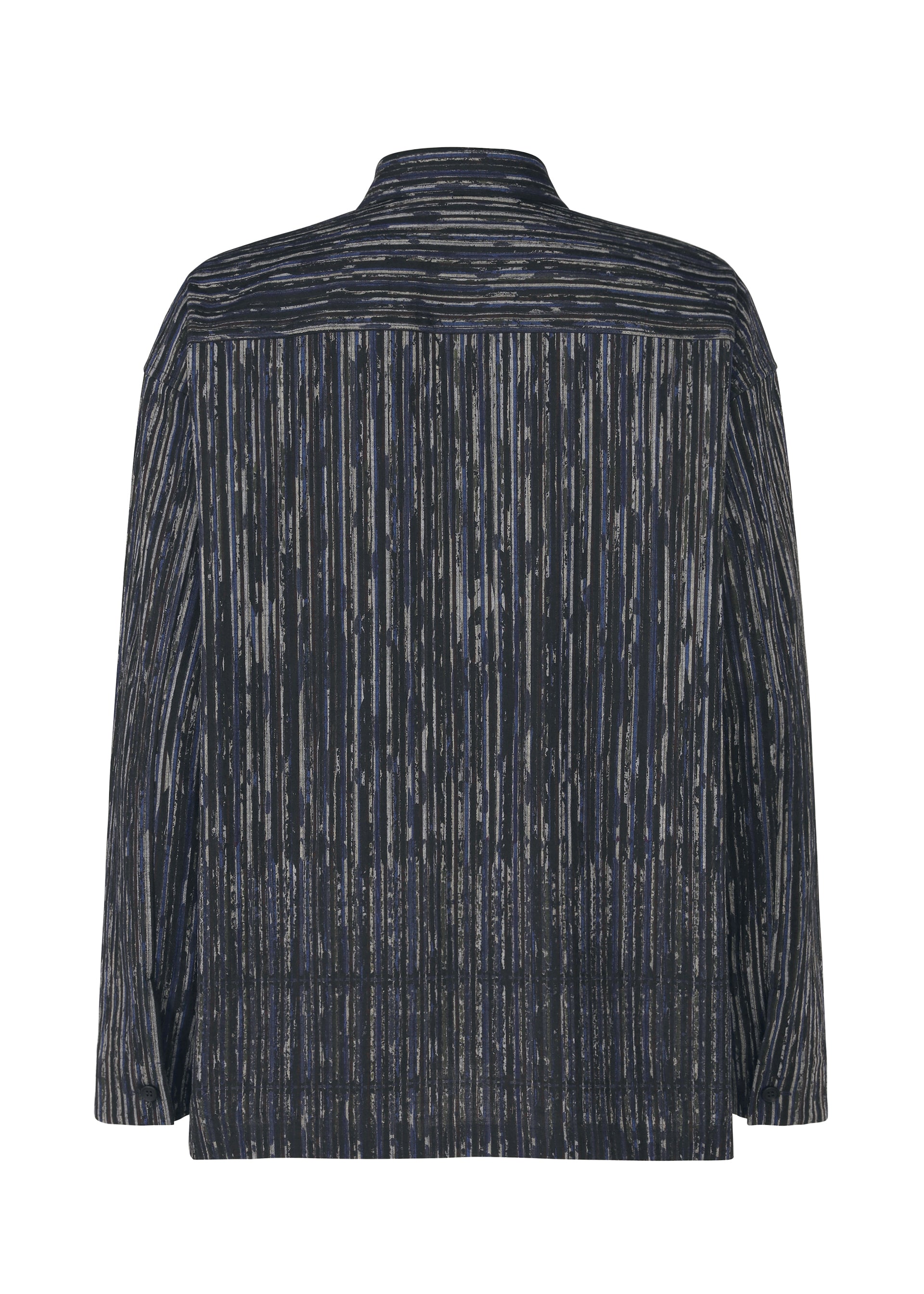 Issey Miyake Curviness Shirt košile charcoal gray pruhovaná