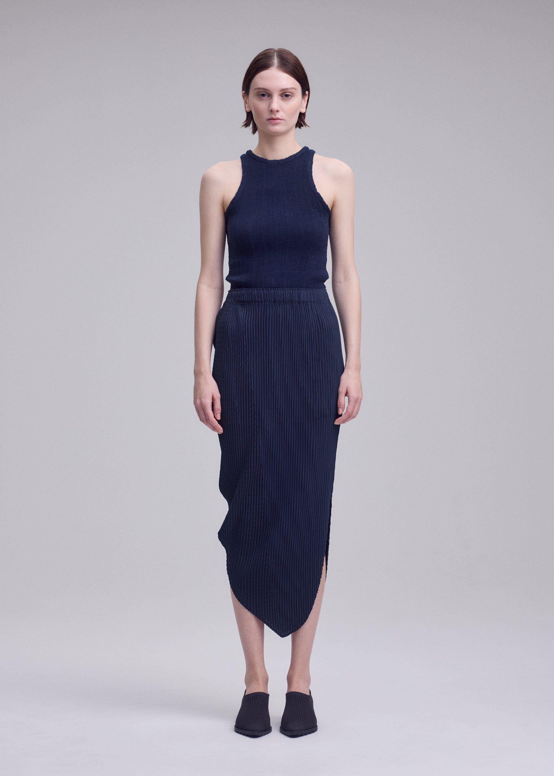 Issey Miyake Leaf Pleats sukně dark navy vel. 2
