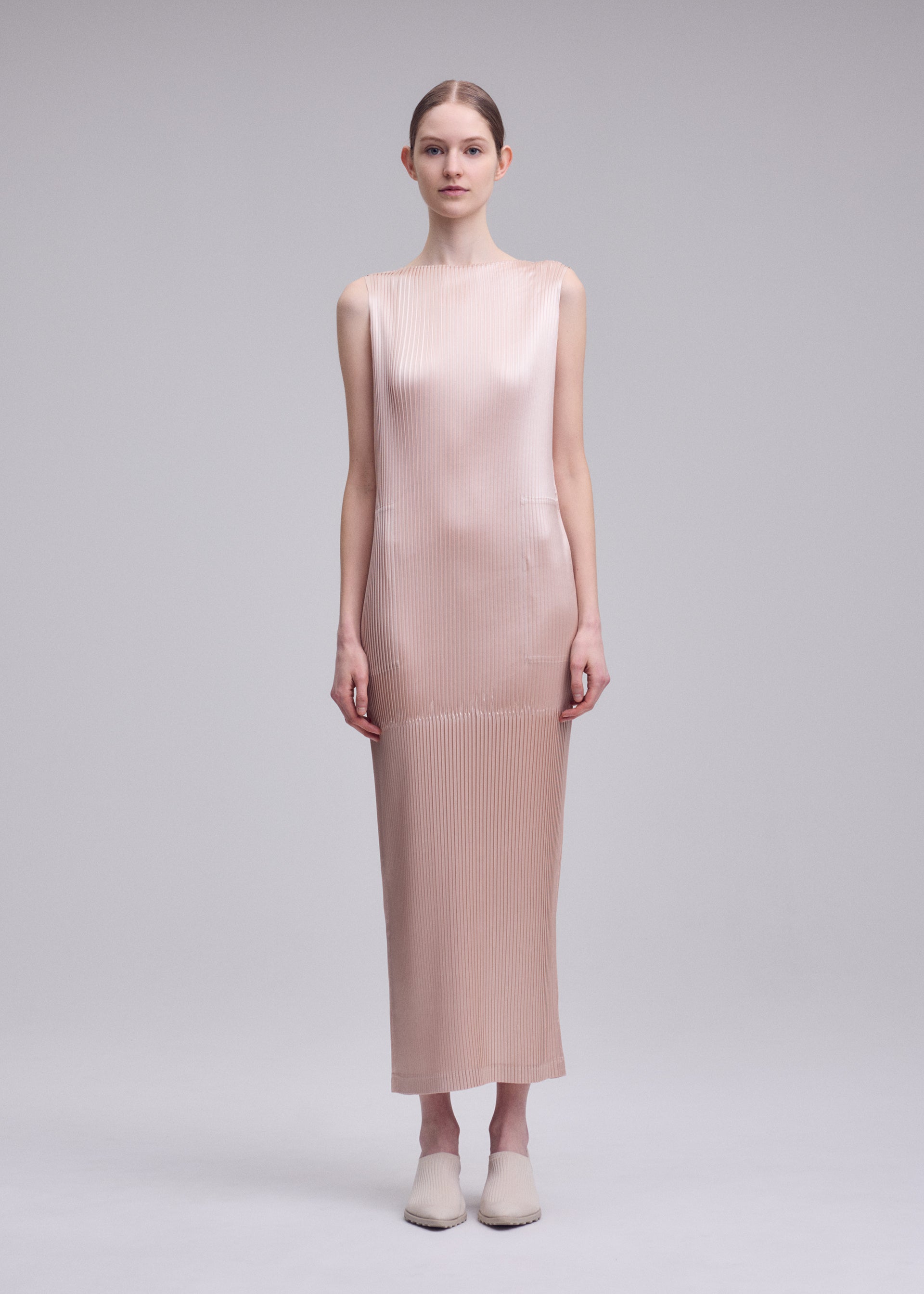 Issey Miyake Glossed Panels Pleats šaty bez rukávů