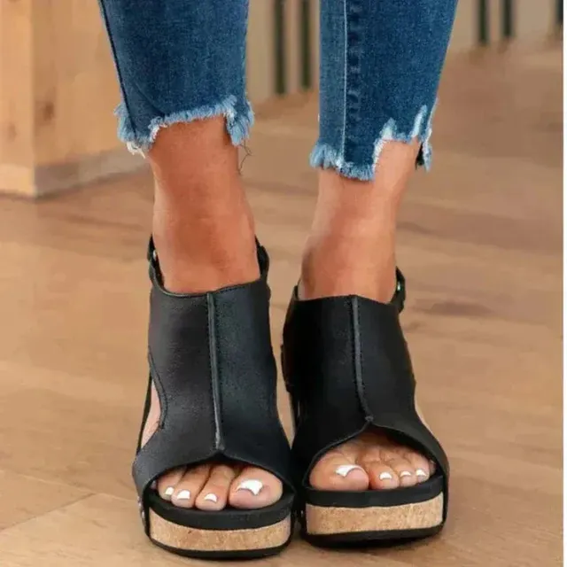Norielle Modern sandály na klínku černé 38 letní