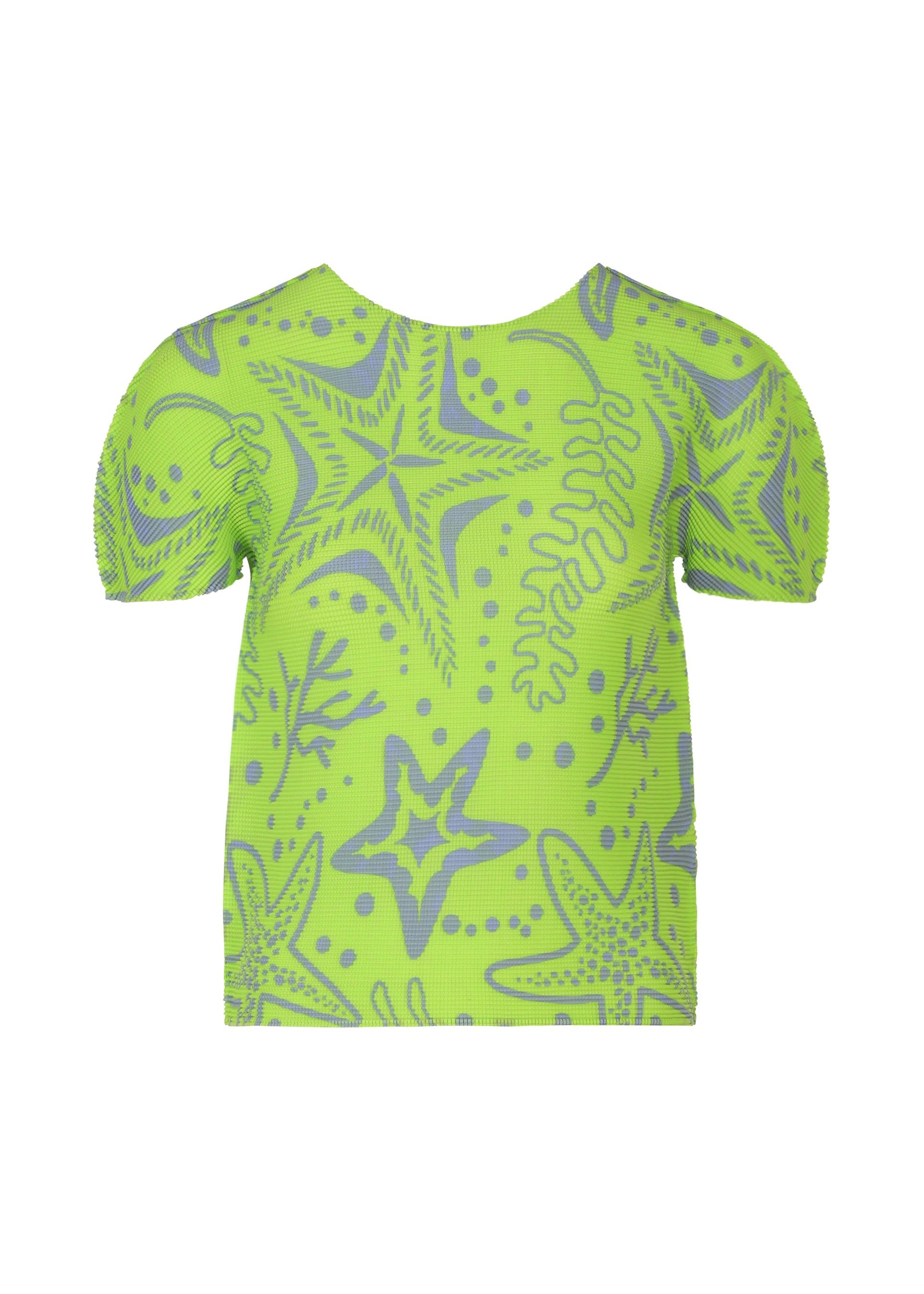 Issey Miyake me Starfish top černý plisovaný vzor