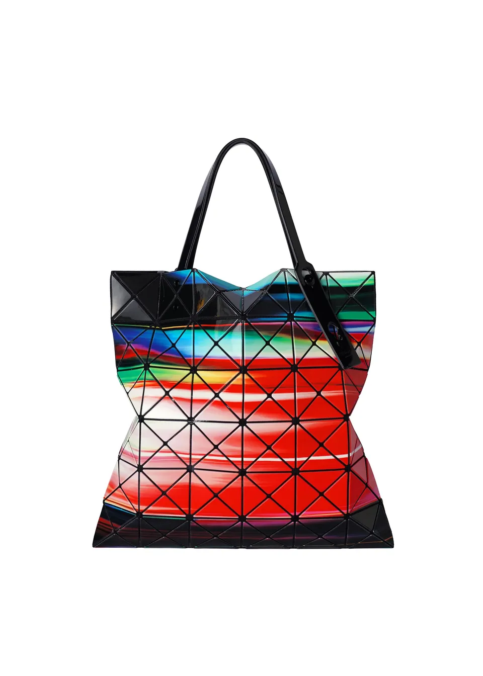Issey Miyake Warp tote taška červená mix lak