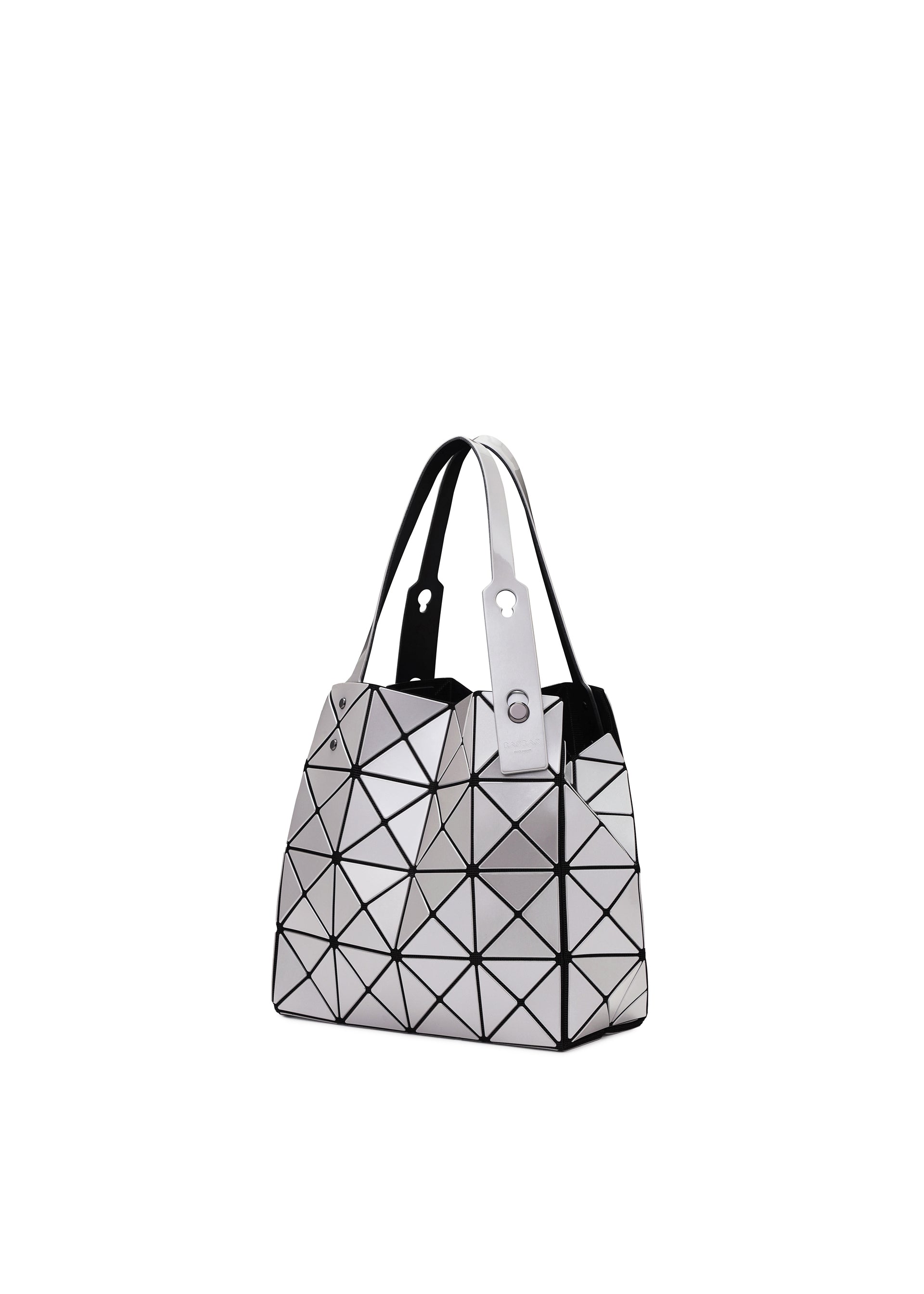 Issey Miyake Carat kabelka šedá metalická skládaná