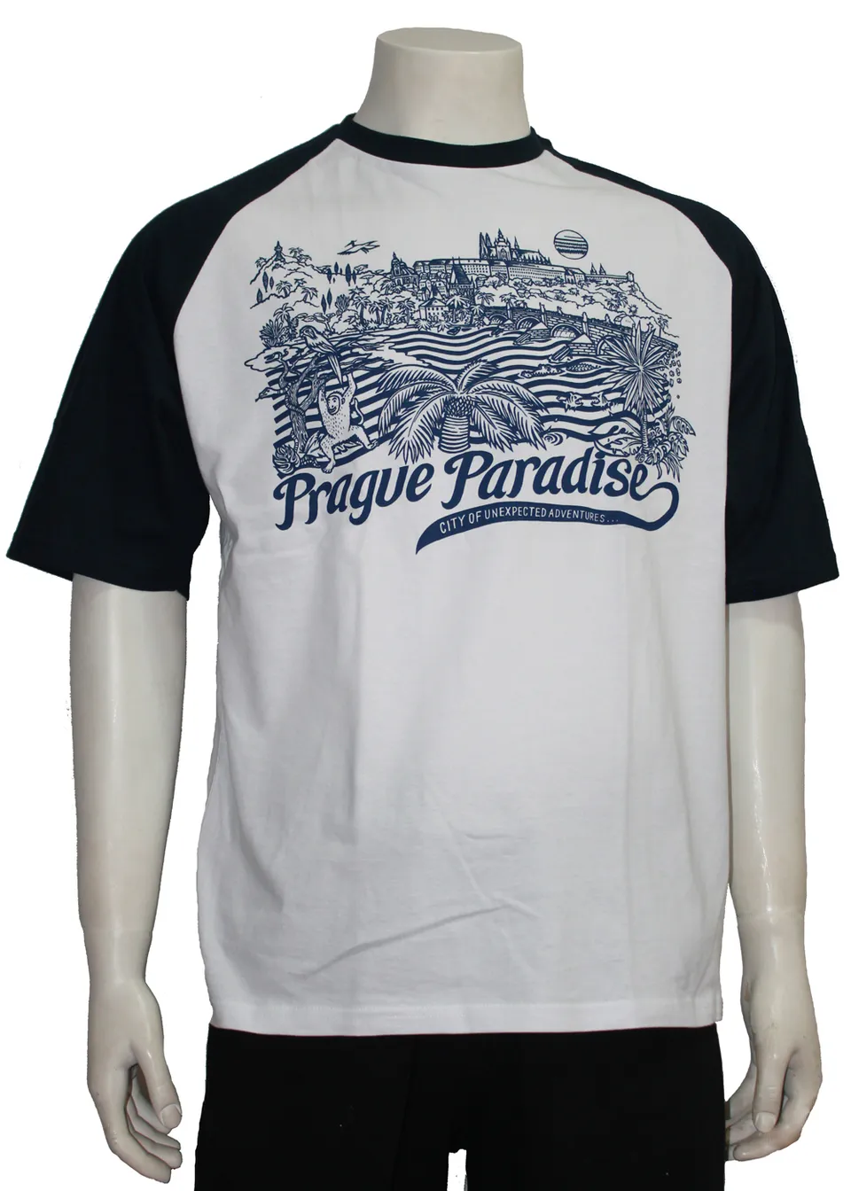 Alien DNA Prague Paradise baseball tričko bílo-modré