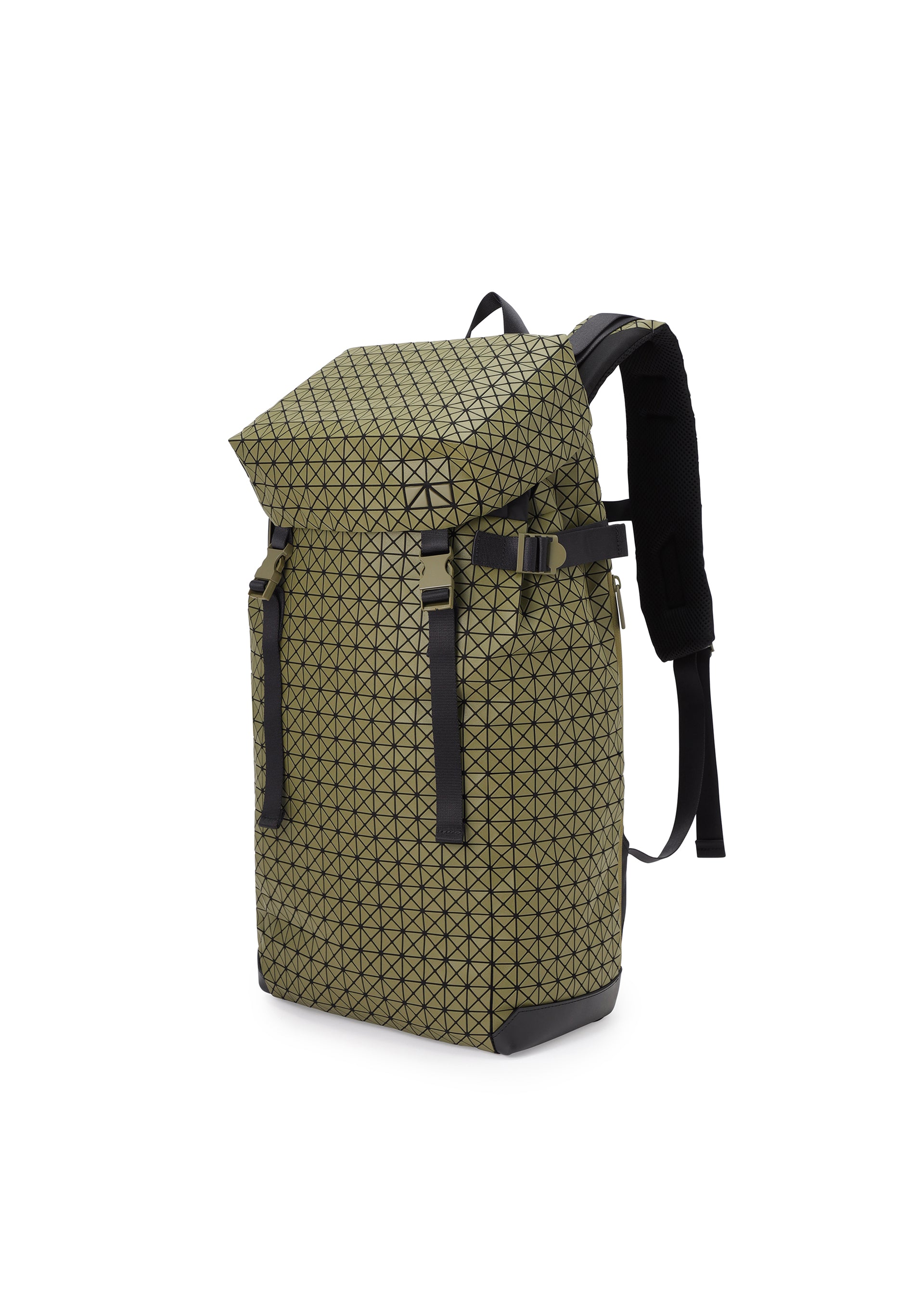 Issey Miyake Hiker Kuro batoh khaki na notebook