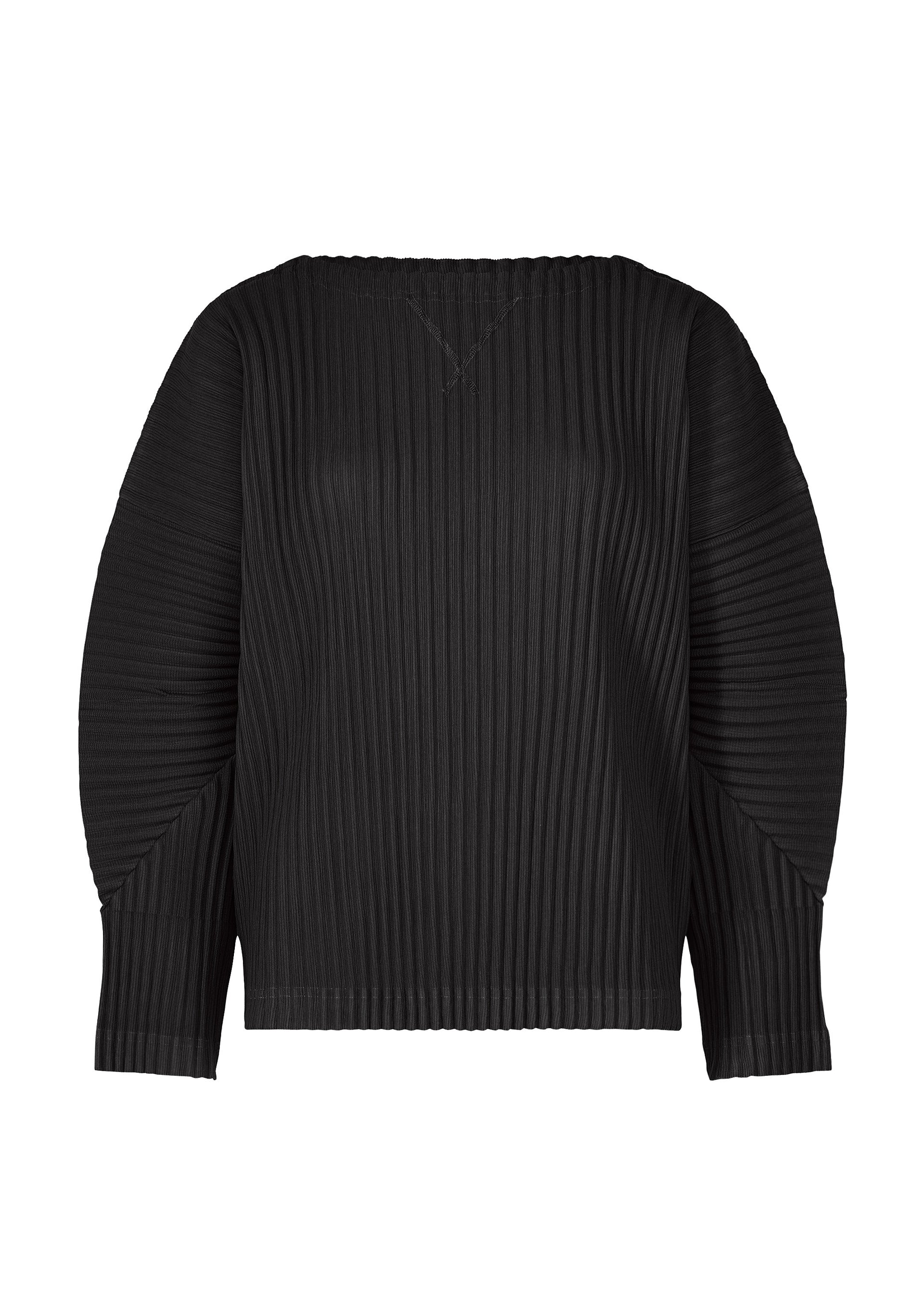 Issey Miyake Corduroy Pleats top s dlouhým rukávem taupe hebký