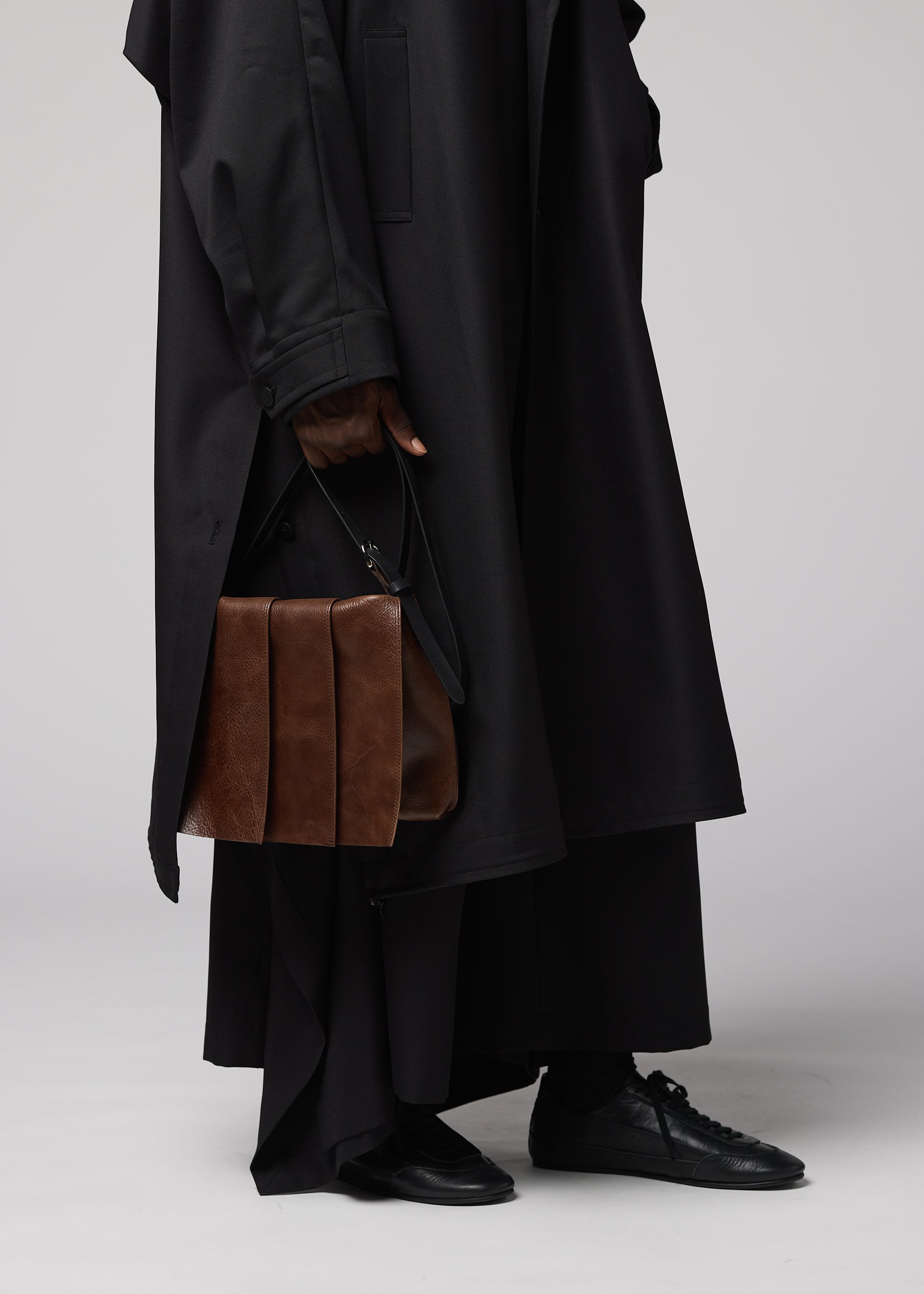 Issey Miyake Leather Pleats kabelka kožená přes rameno