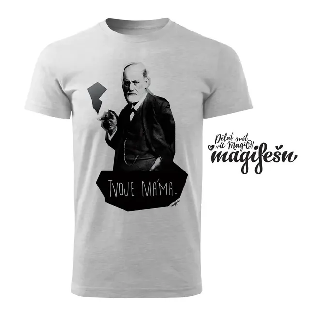 Magifešn XY Freud Tvoje máma bio tričko černé GOTS