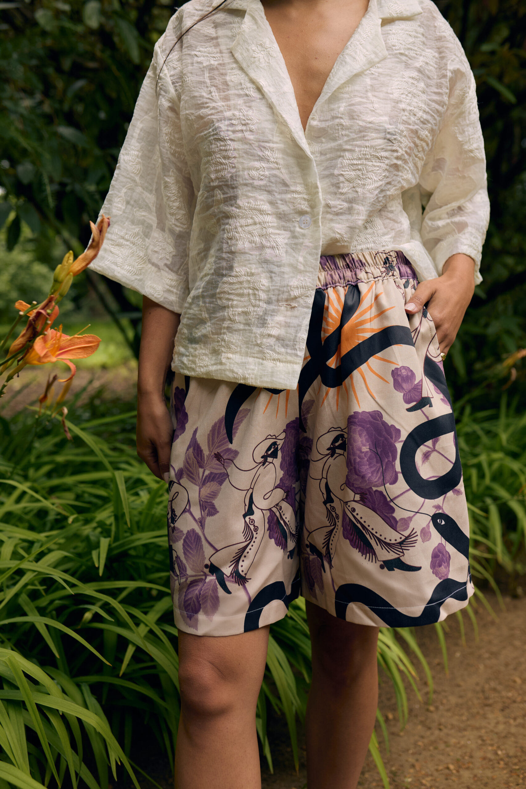 Aurelia & Zwei Frauen Ivory Bloom top viskózový