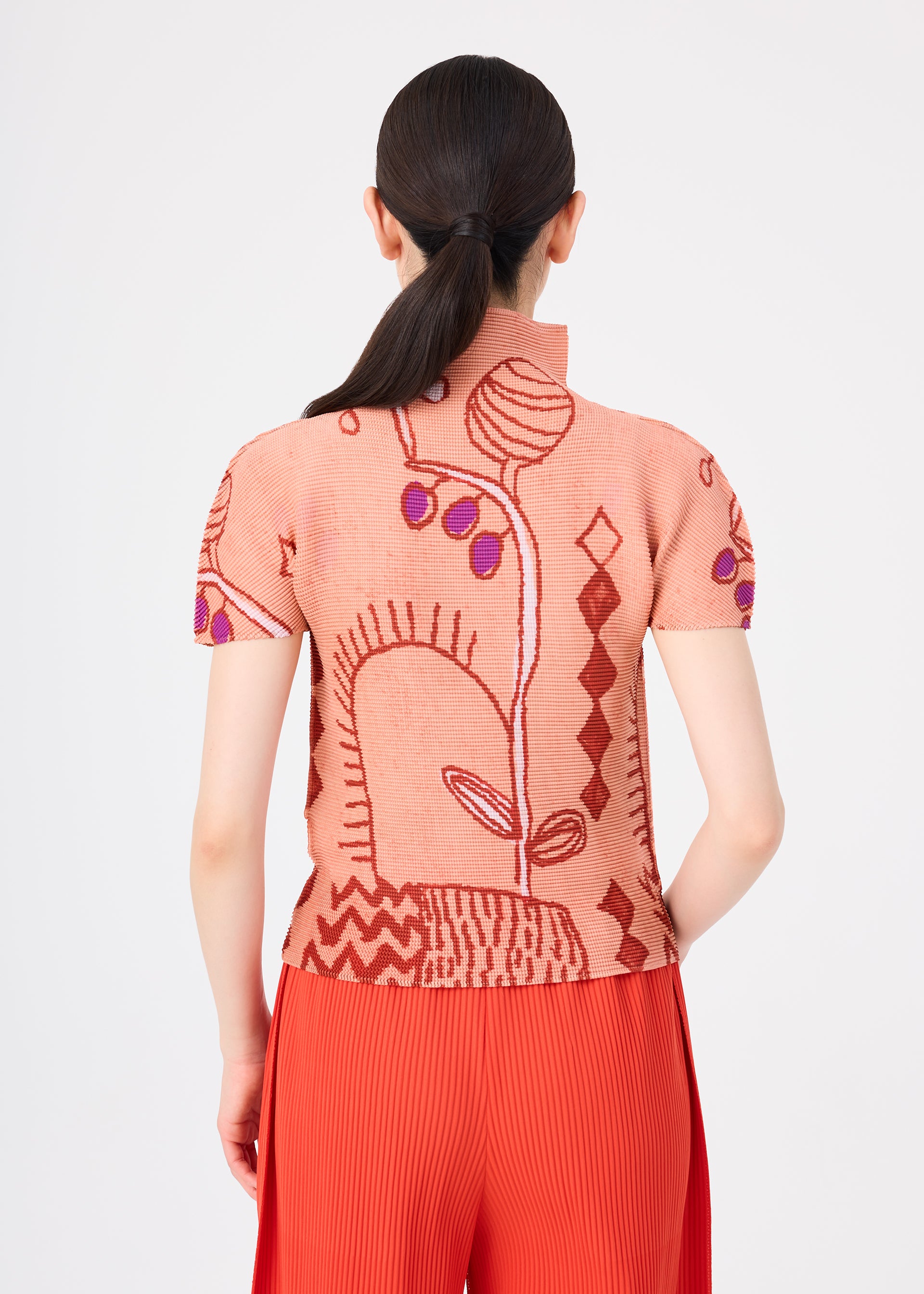 Issey Miyake me Plant top šedý rostlinný vzor