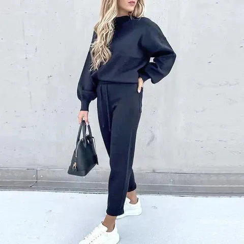 Norielle Minimaliste jogging souprava černá bavlněná