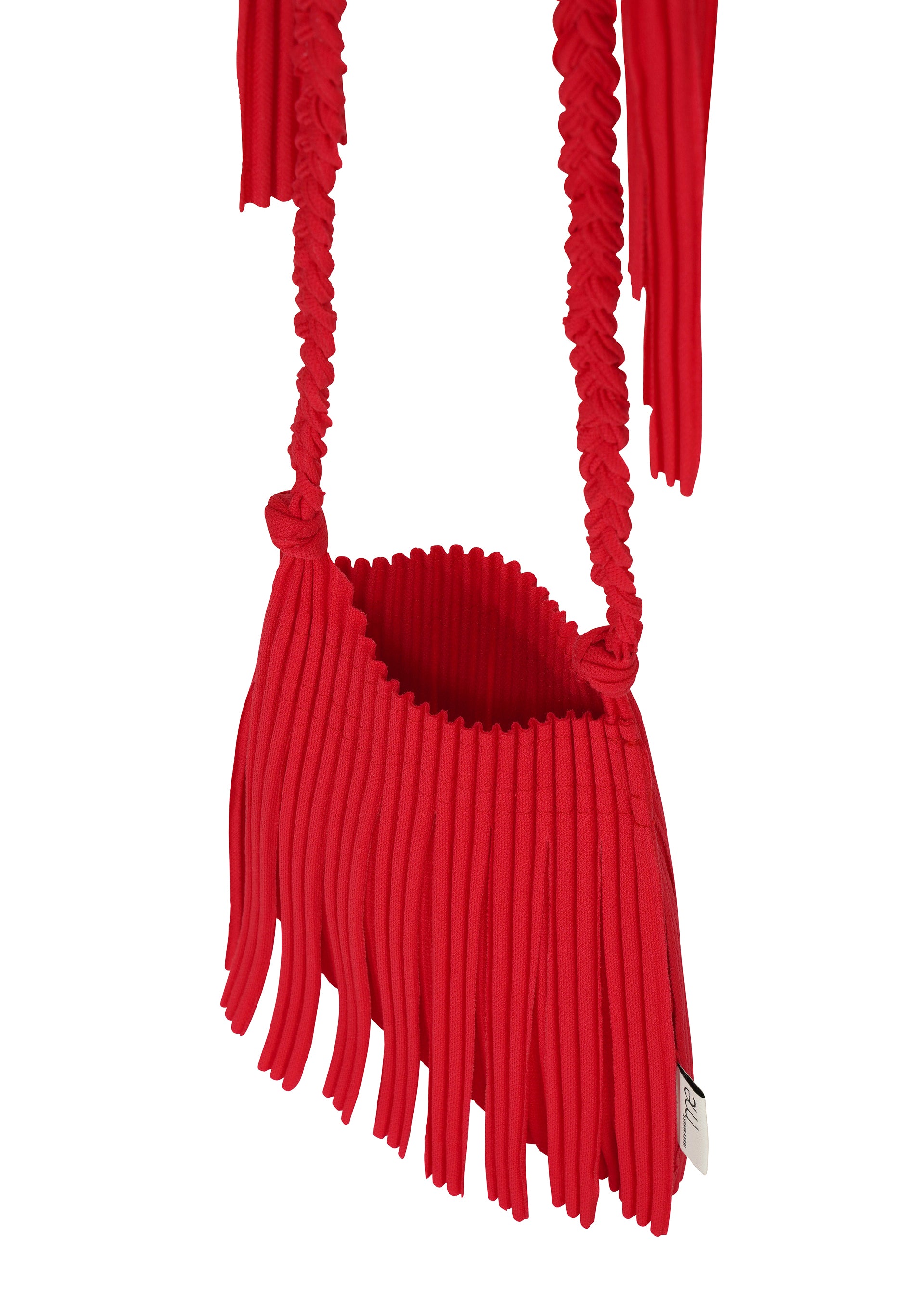 Issey Miyake Leaf Pleats Bag kabelka černá třásňová