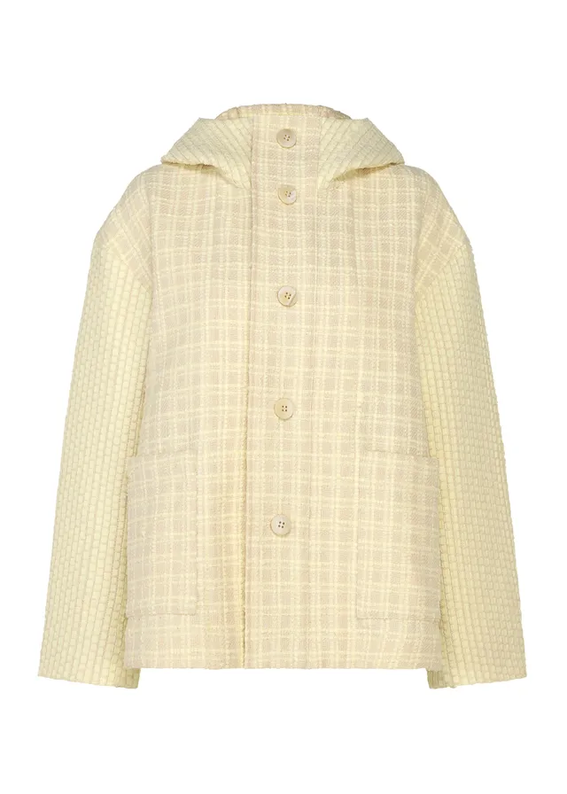 Issey Miyake Sakiori bunda s kapucí ivory 2