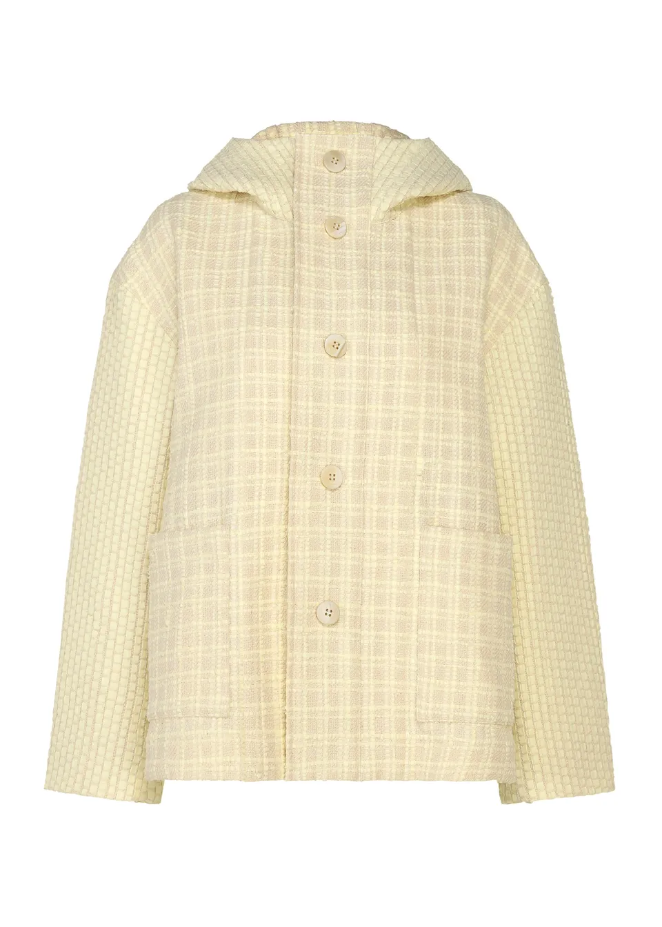 Issey Miyake Sakiori bunda s kapucí ivory 2