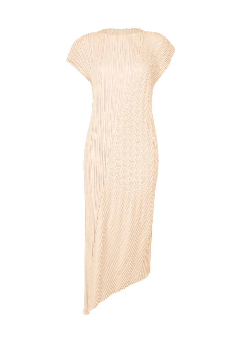 Issey Miyake Unfurling Pleats šaty smetanové