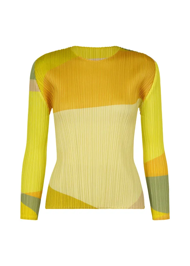 Issey Miyake Orbit top s dlouhým rukávem žlutá 3 průsvitný