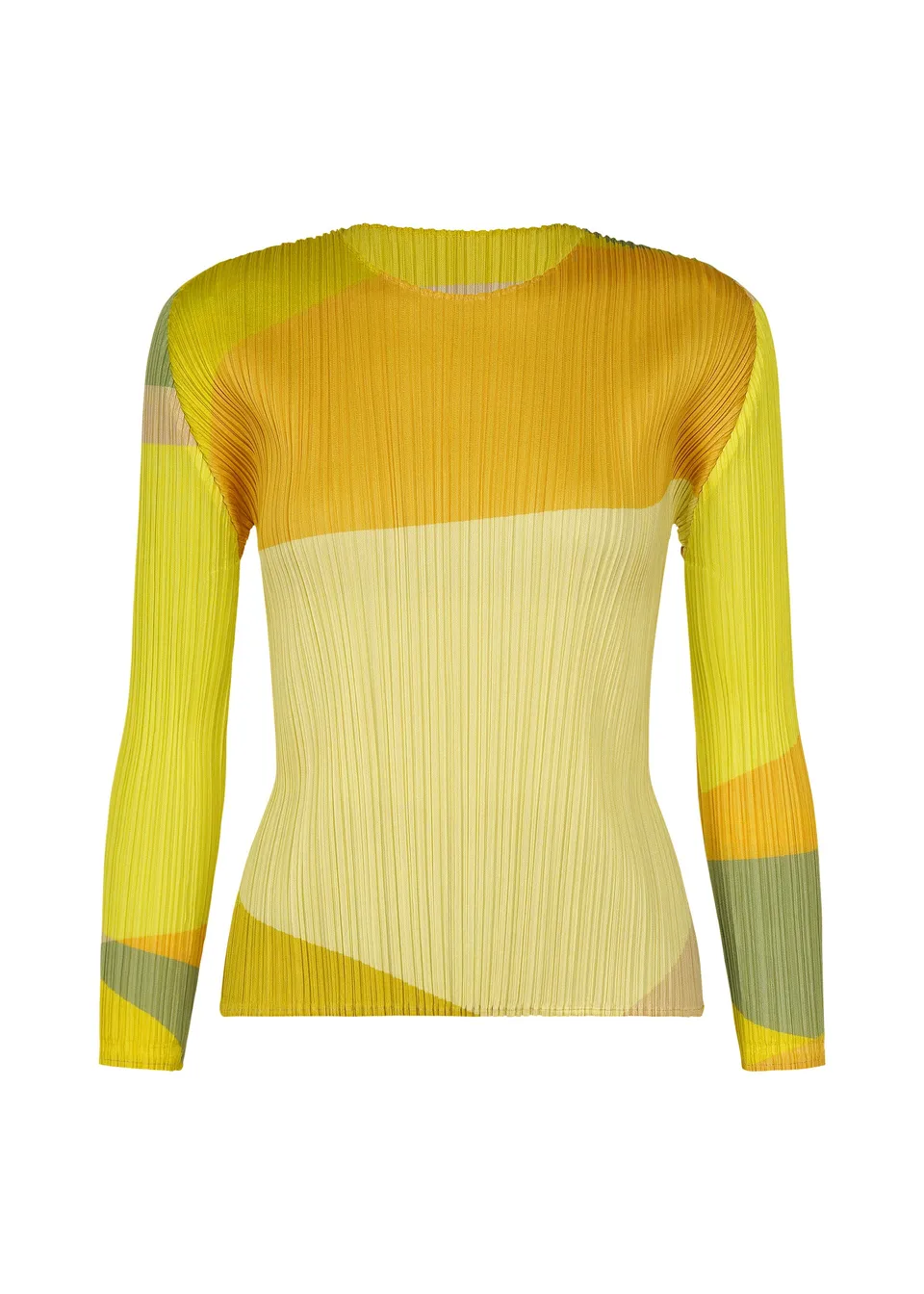 Issey Miyake Orbit top s dlouhým rukávem žlutá 3 průsvitný