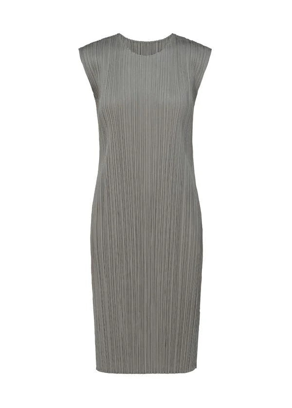 Issey Miyake Basics šaty světle šedé s rukávem