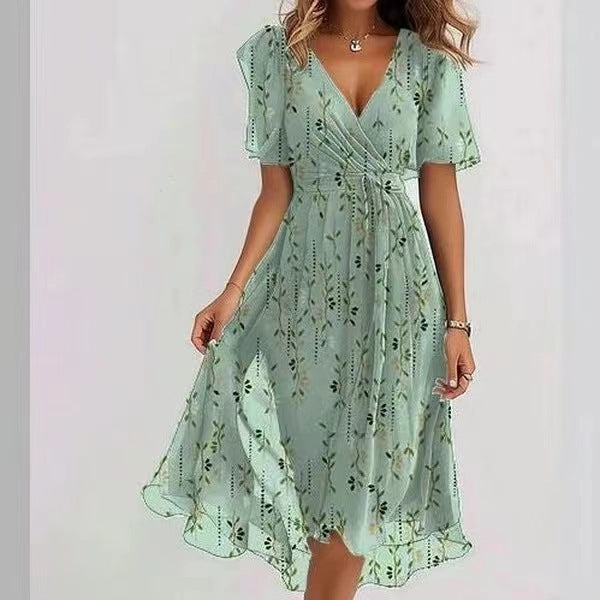 Norielle Floral dámské midi šaty květované modré