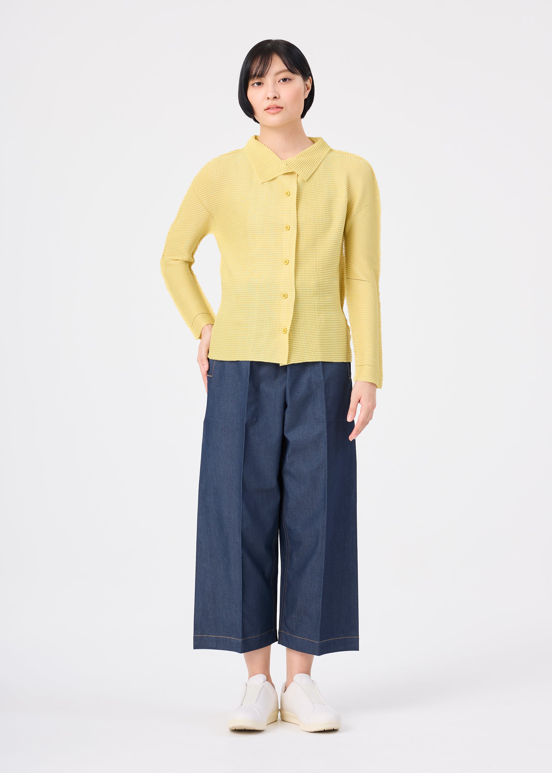 Issey Miyake Knit Stretch Pleats 1 kardigan taupe