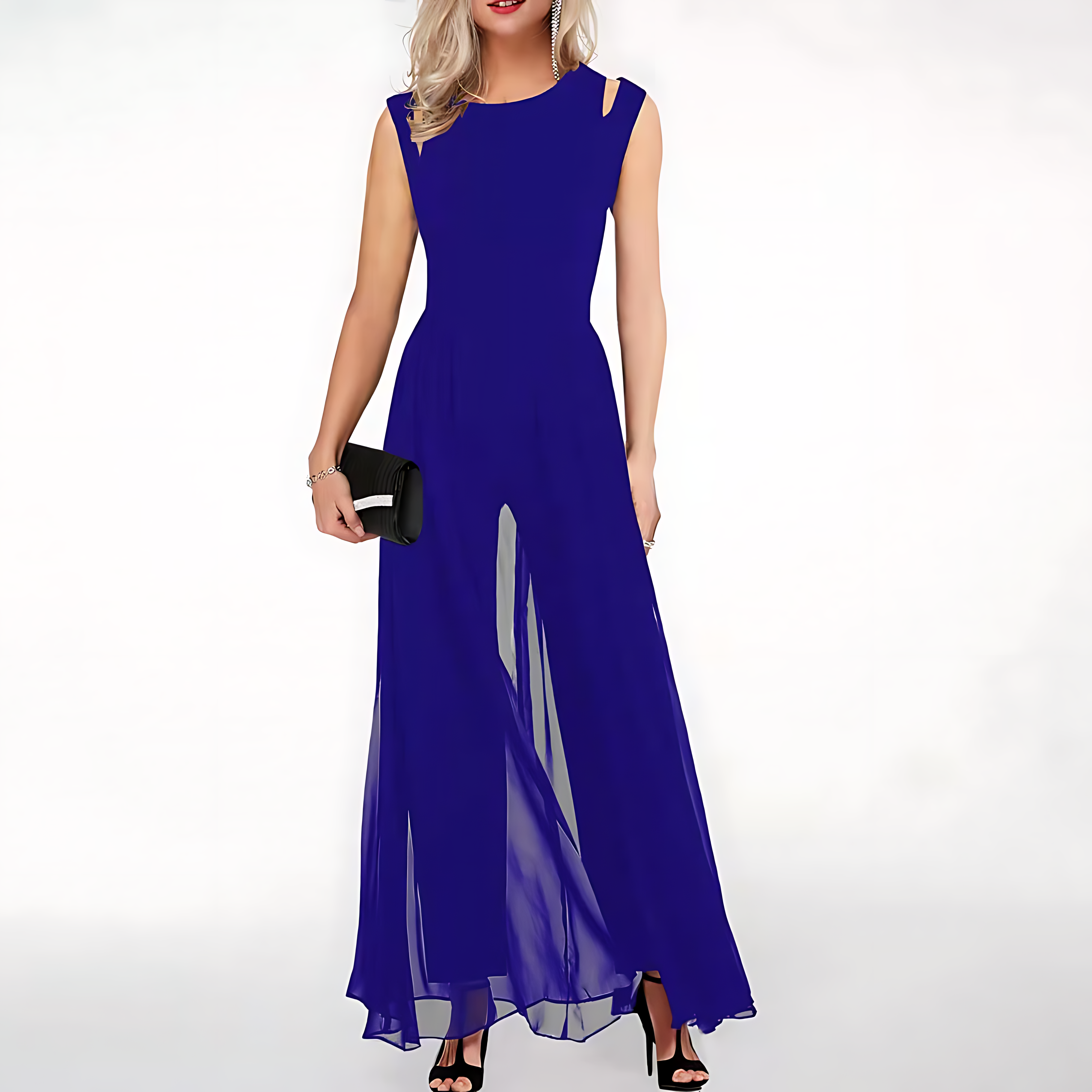Norielle Elegance Soirée dámský overal černý bez rukávů