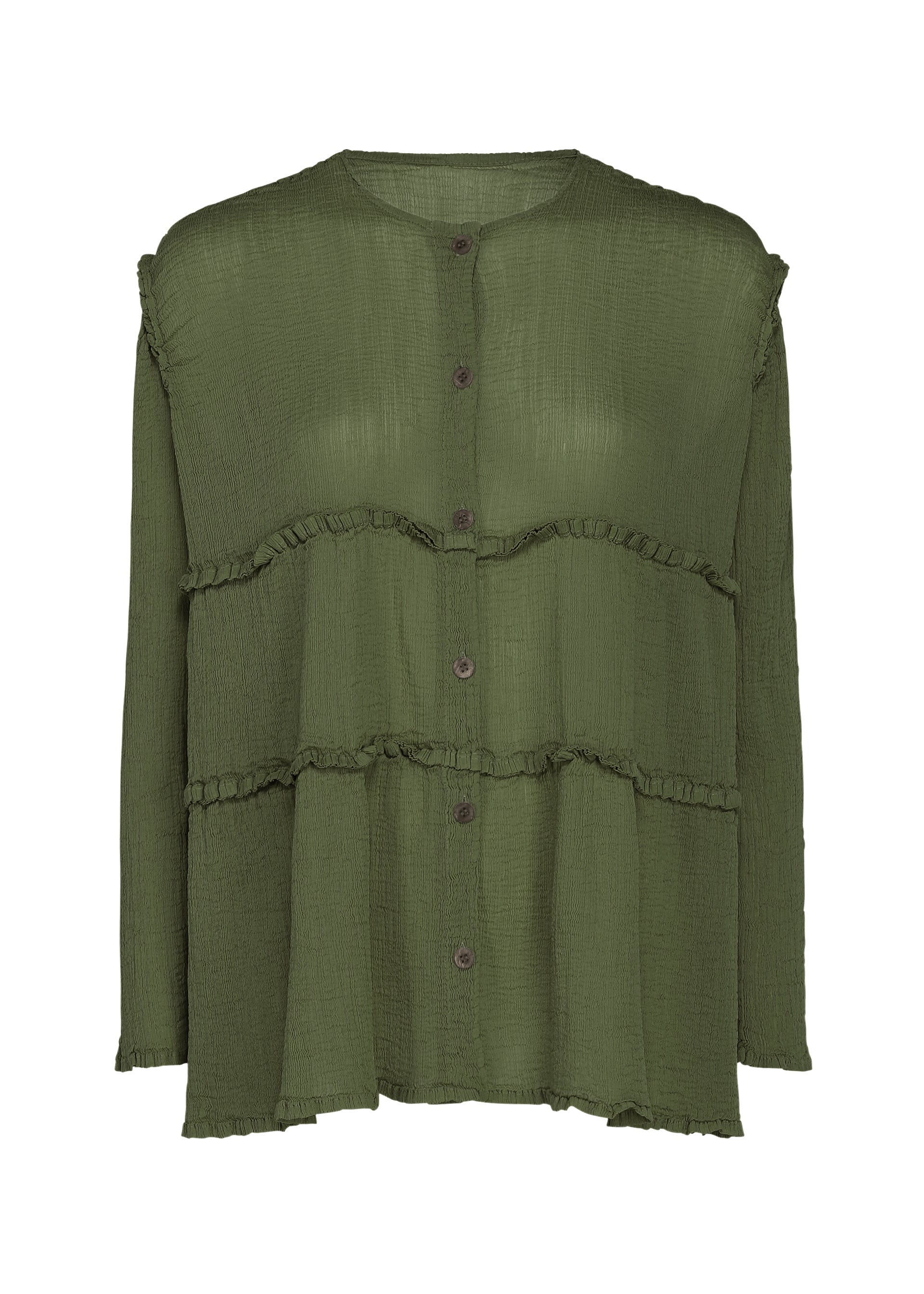Issey Miyake Flare See-Through Crepe kardigan charcoal krep