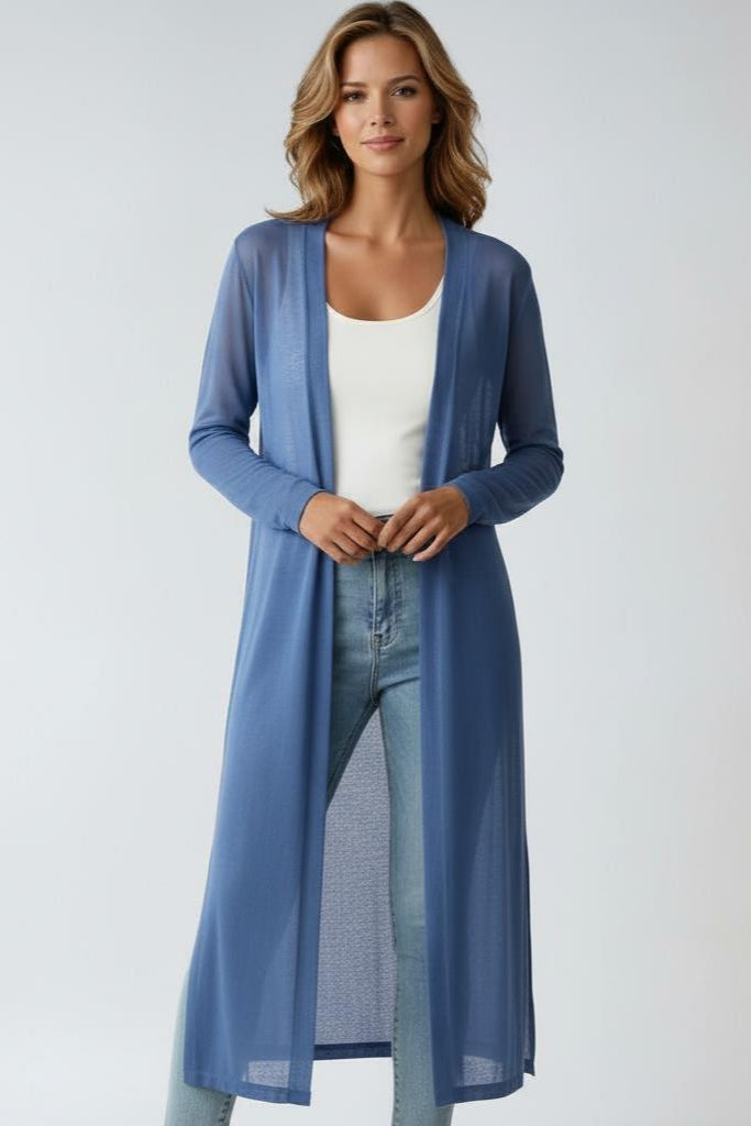 Norielle hnědý dámský dlouhý cardigan bez zapínání