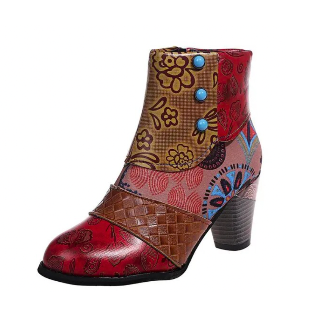 Norielle dámské patchwork kotníkové boty červené 38