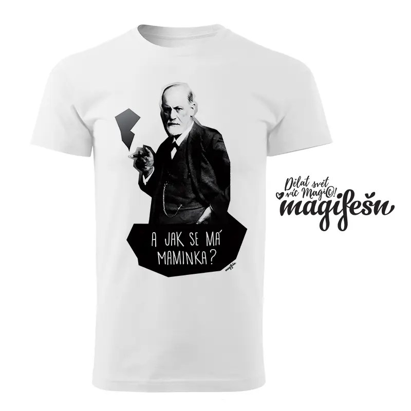 Magifešn BIO tričko XY Freud Maminka černé biobavlna