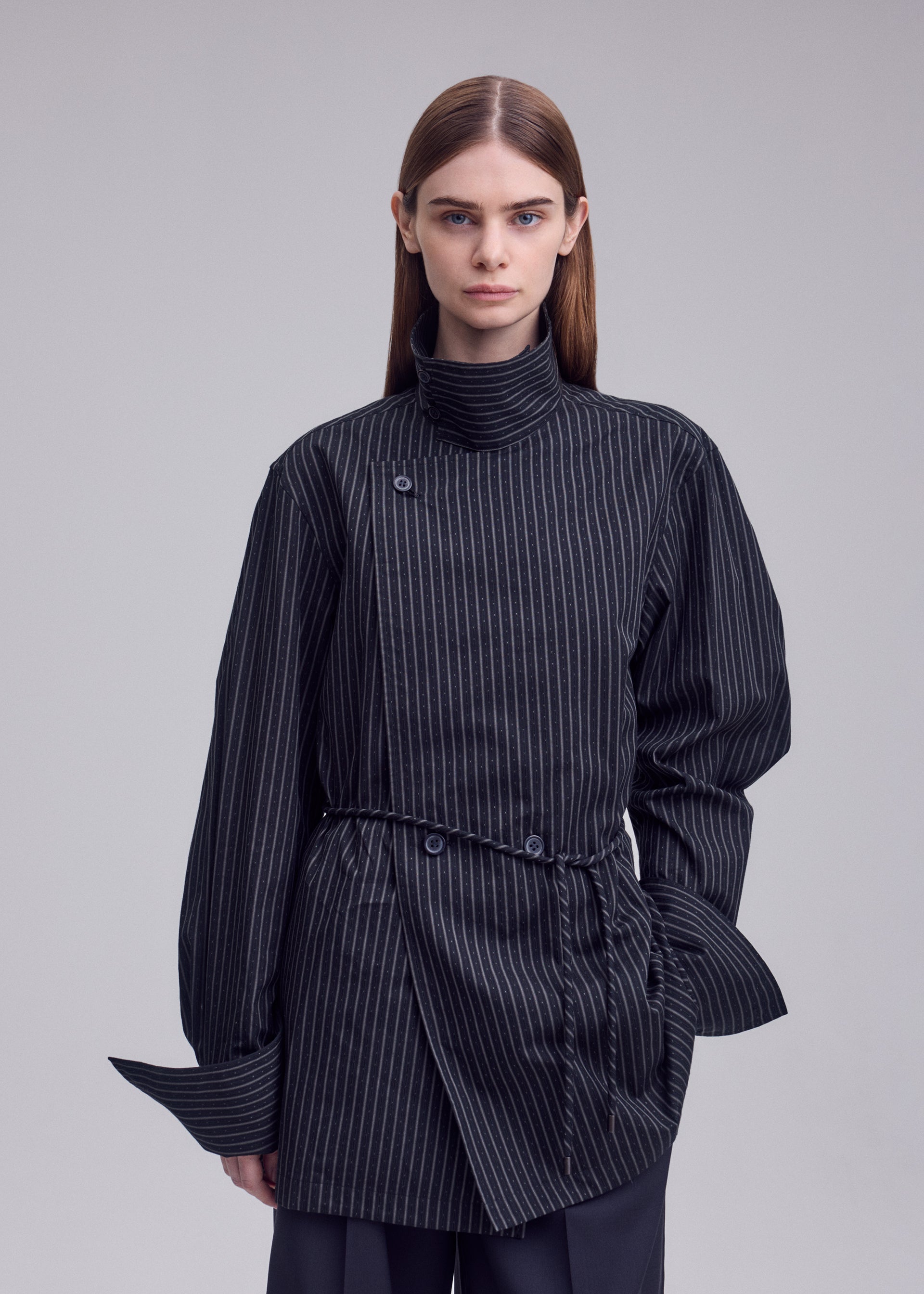 Issey Miyake Monsieur Shirt Dobby Stripe košile bílá