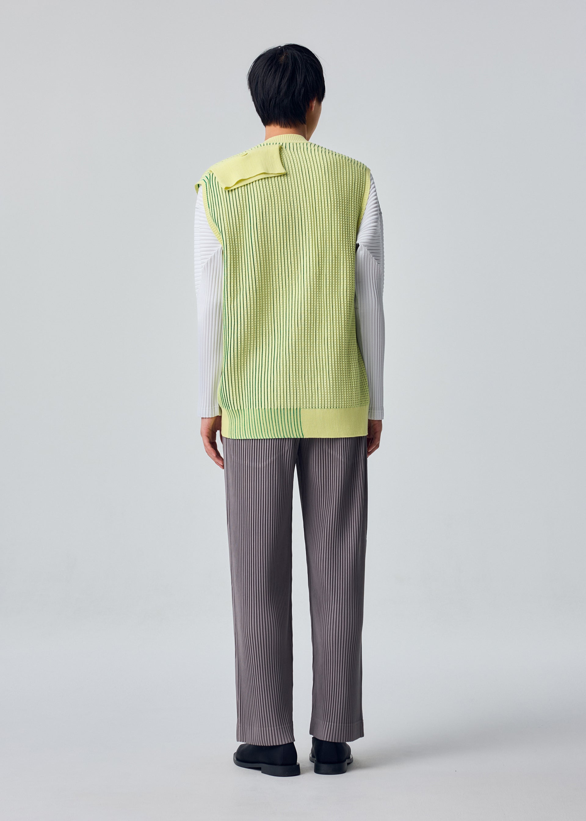 Issey Miyake Homme Plissé In The Shadow Knit vesta černá pletená
