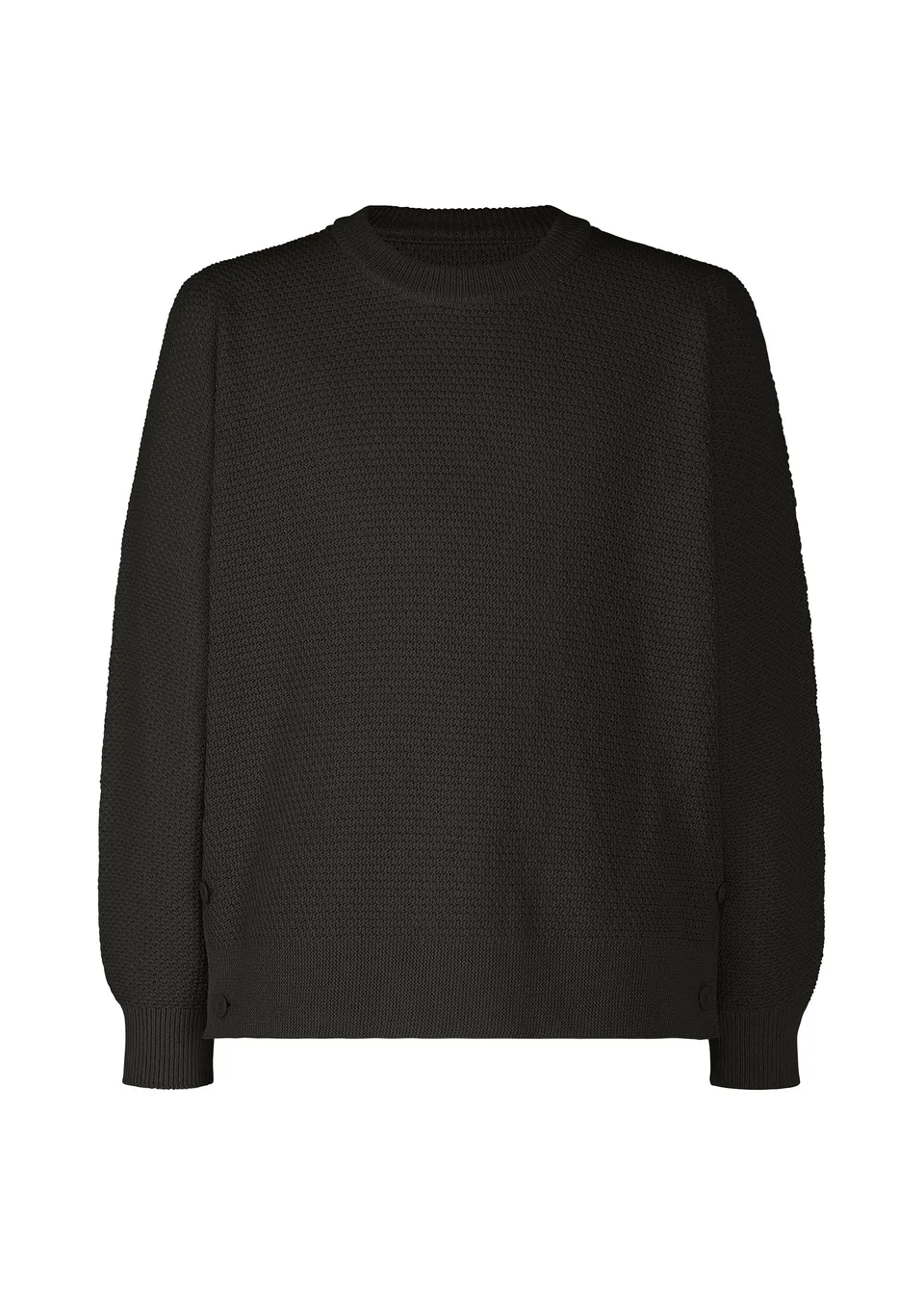Issey Miyake Rustic Knit svetr černý kulatý výstřih