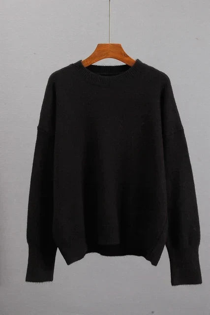 Norielle oversize pletený svetr s kulatým výstřihem béžový