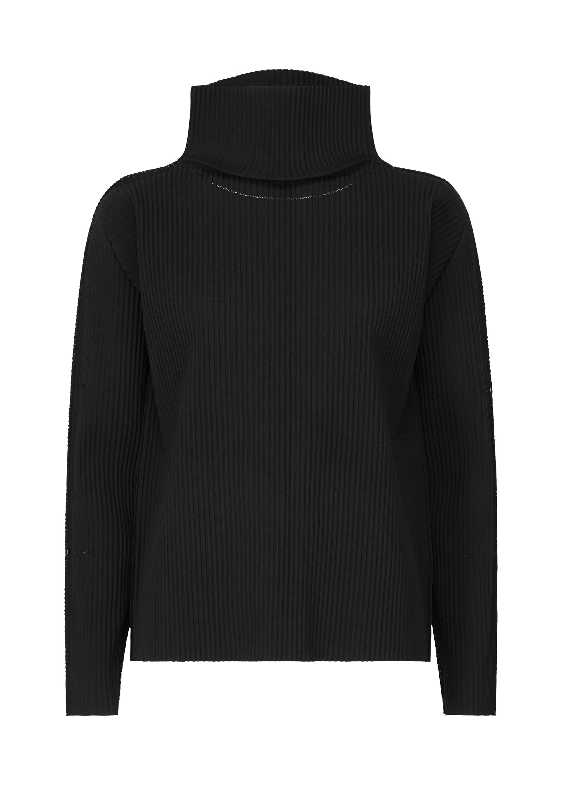 Issey Miyake Fine Knit Pleats rolák bílý s dlouhým rukávem