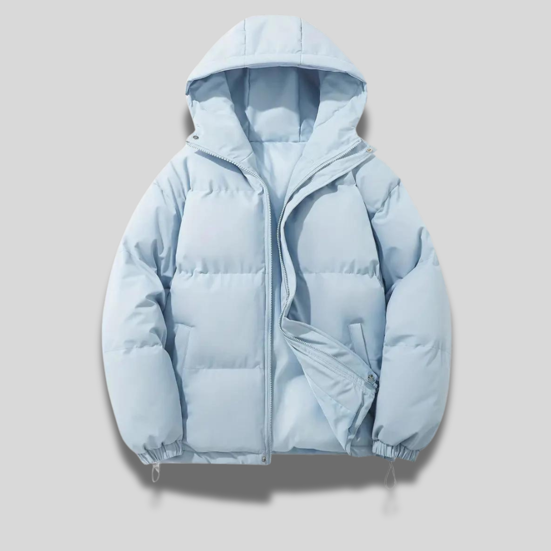Norielle Oversize krátká zimní bunda s kapucí khaki