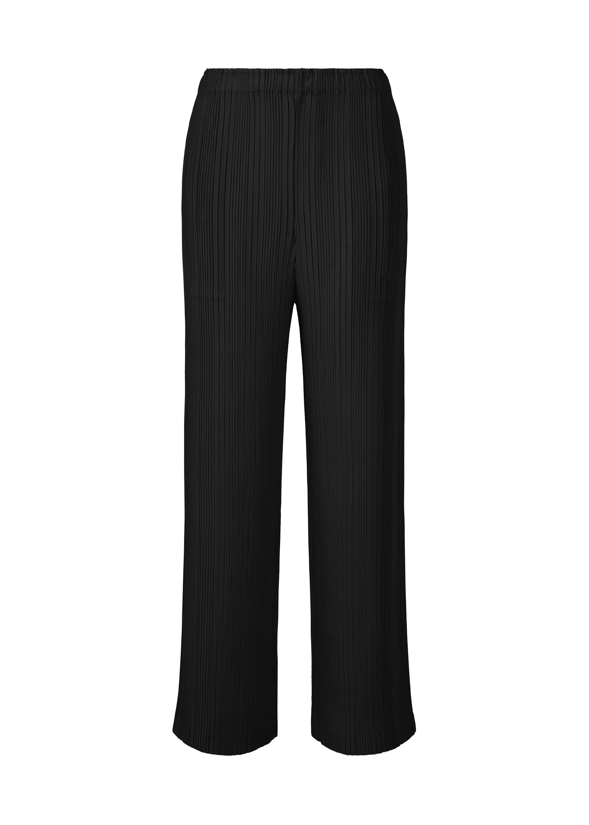 Issey Miyake Linen Like Rib Pleats plisované kalhoty ivory