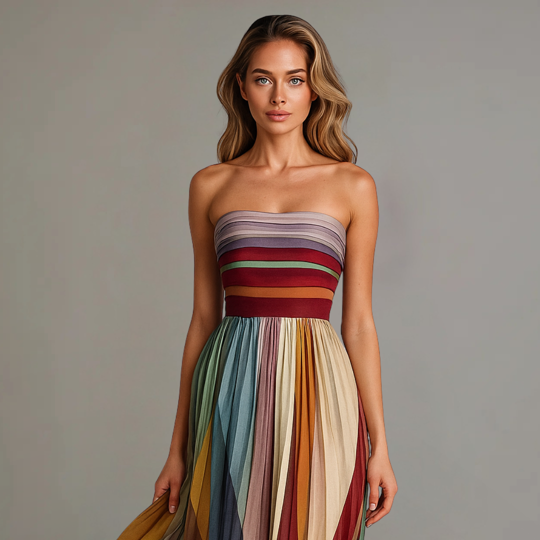 Norielle dlouhé bustier šaty pruhované