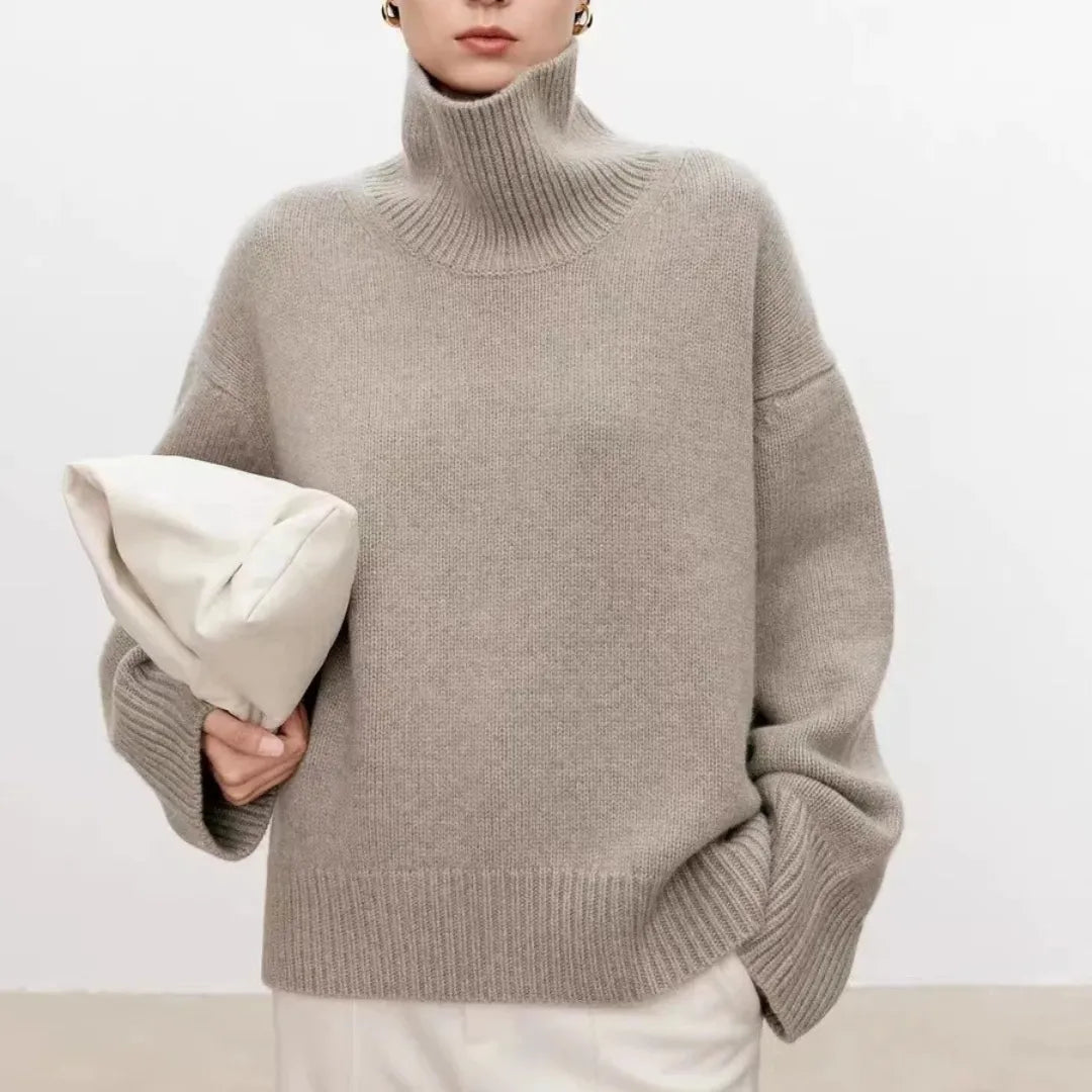 Norielle oversize svetr s rolákem světle šedá