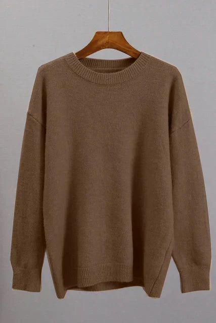 Norielle oversize pletený svetr s kulatým výstřihem béžový