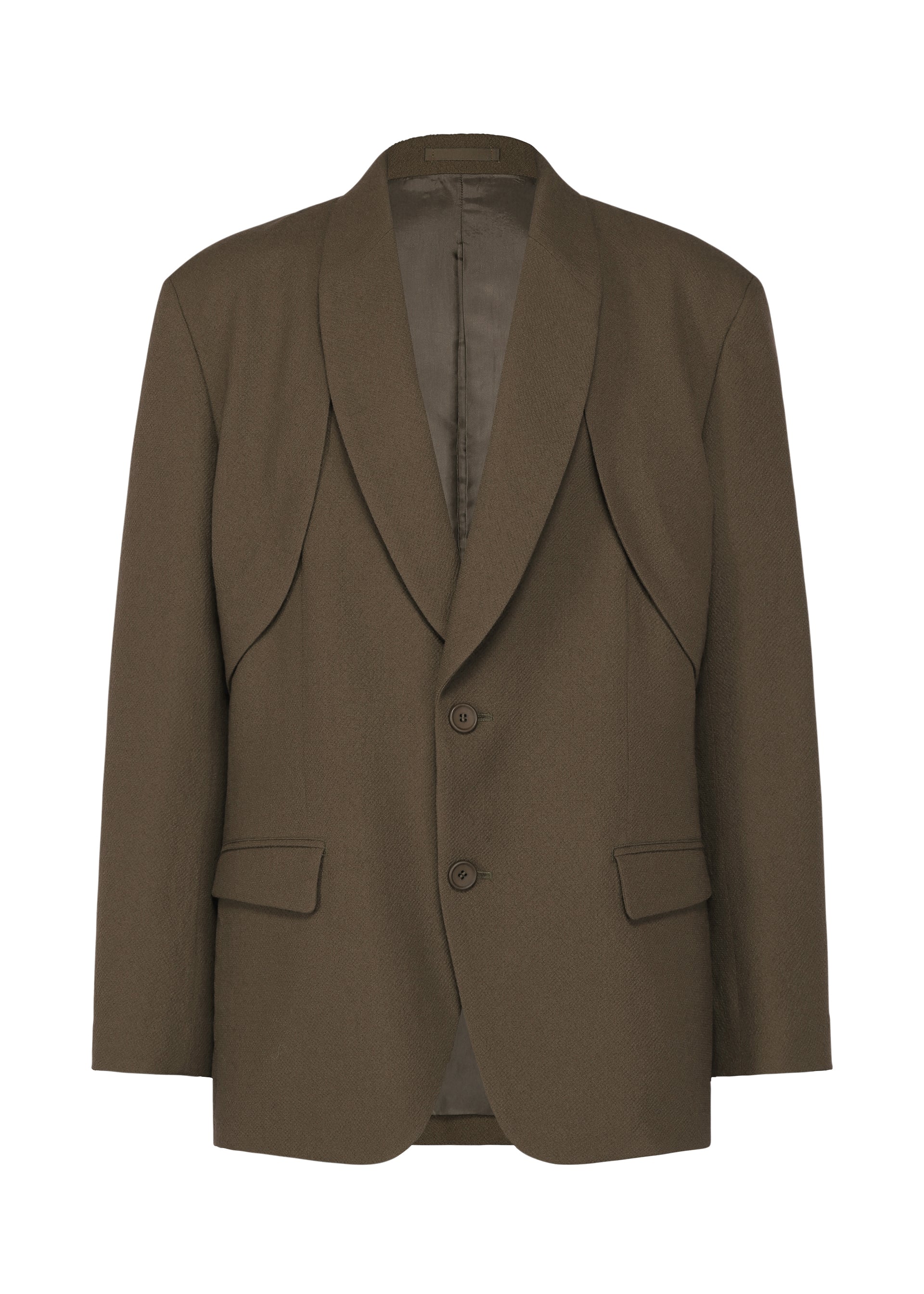 Issey Miyake Shrink Wool bunda černá vlněná 2v1