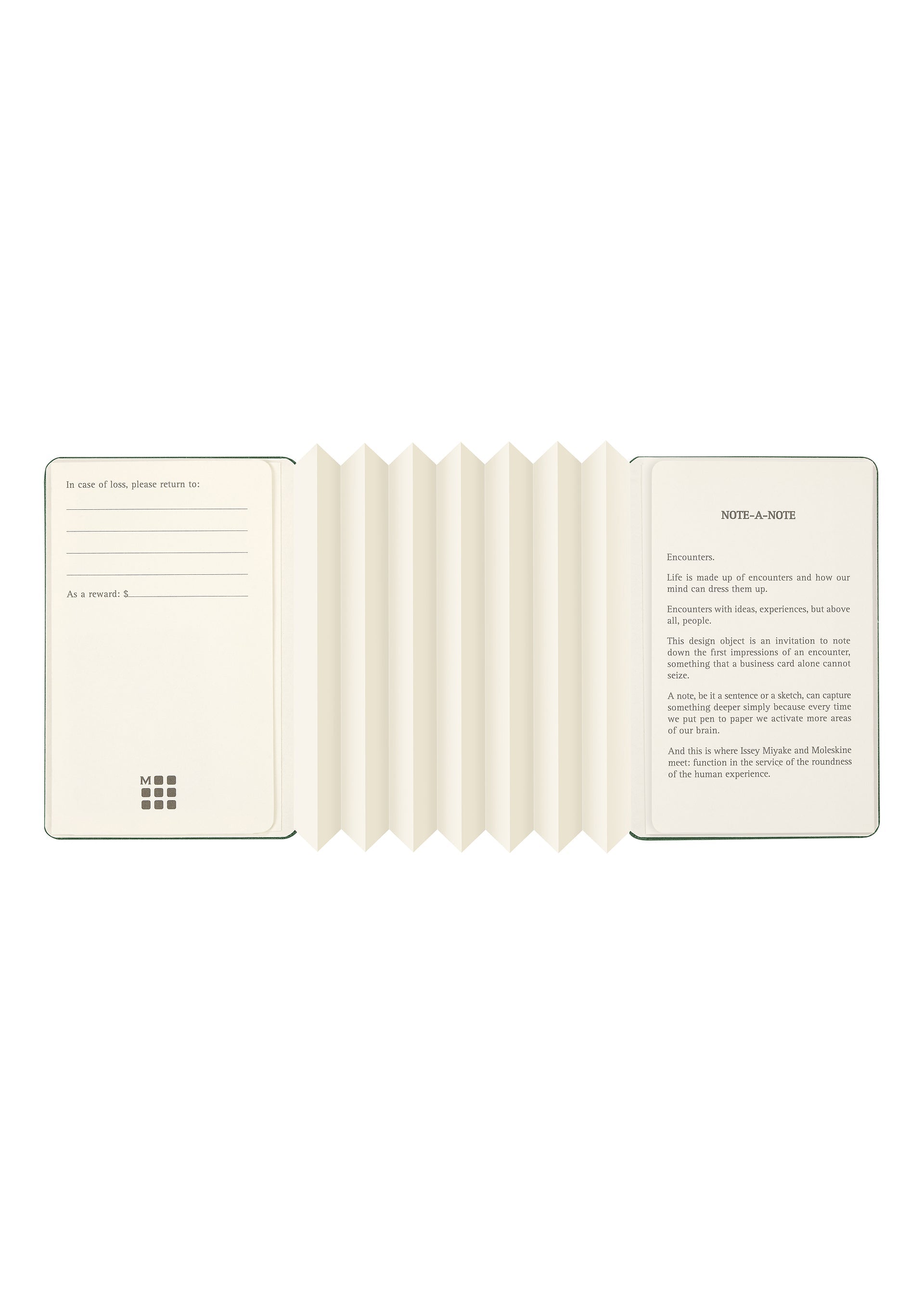 Issey Miyake Moleskine Note-A-Note zápisník zelená
