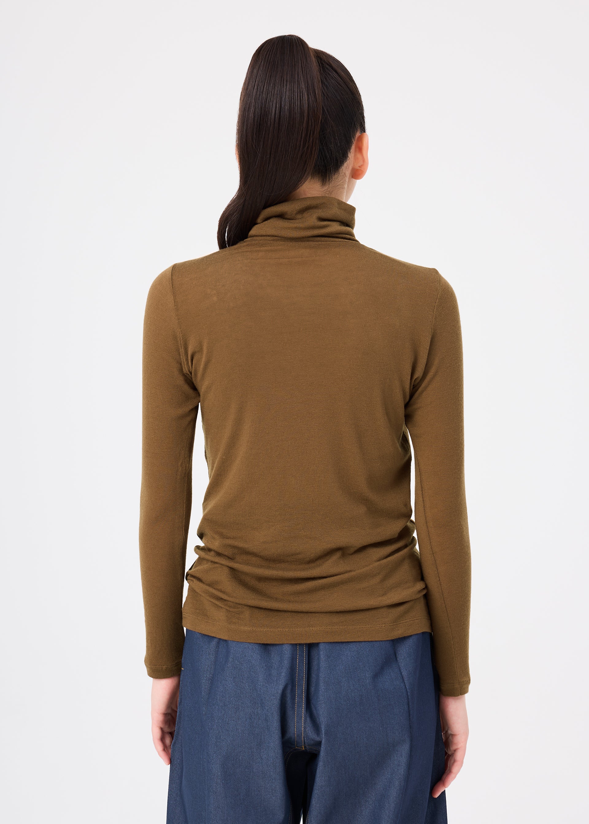 Issey Miyake Wool Mix Jersey rolák černý vlněný
