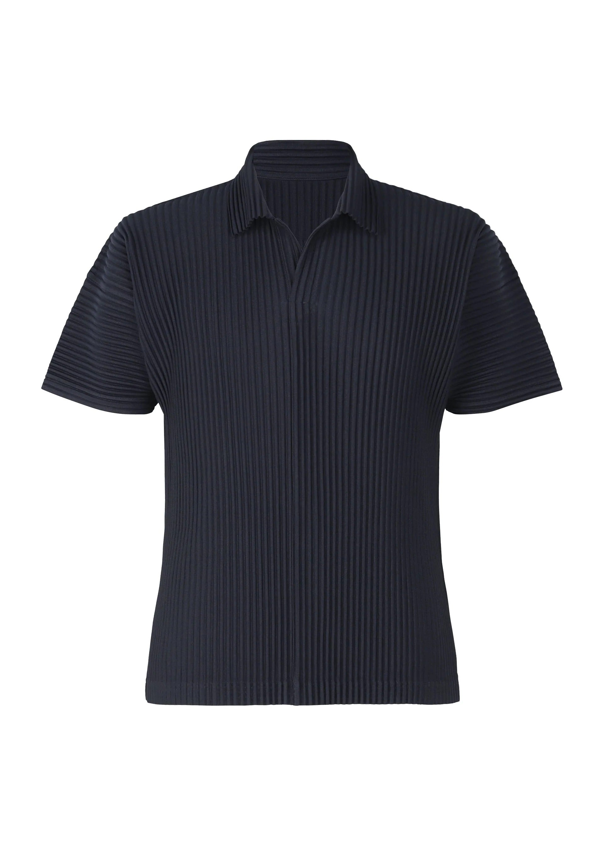Issey Miyake Basics polokošile šedá lehká polyester