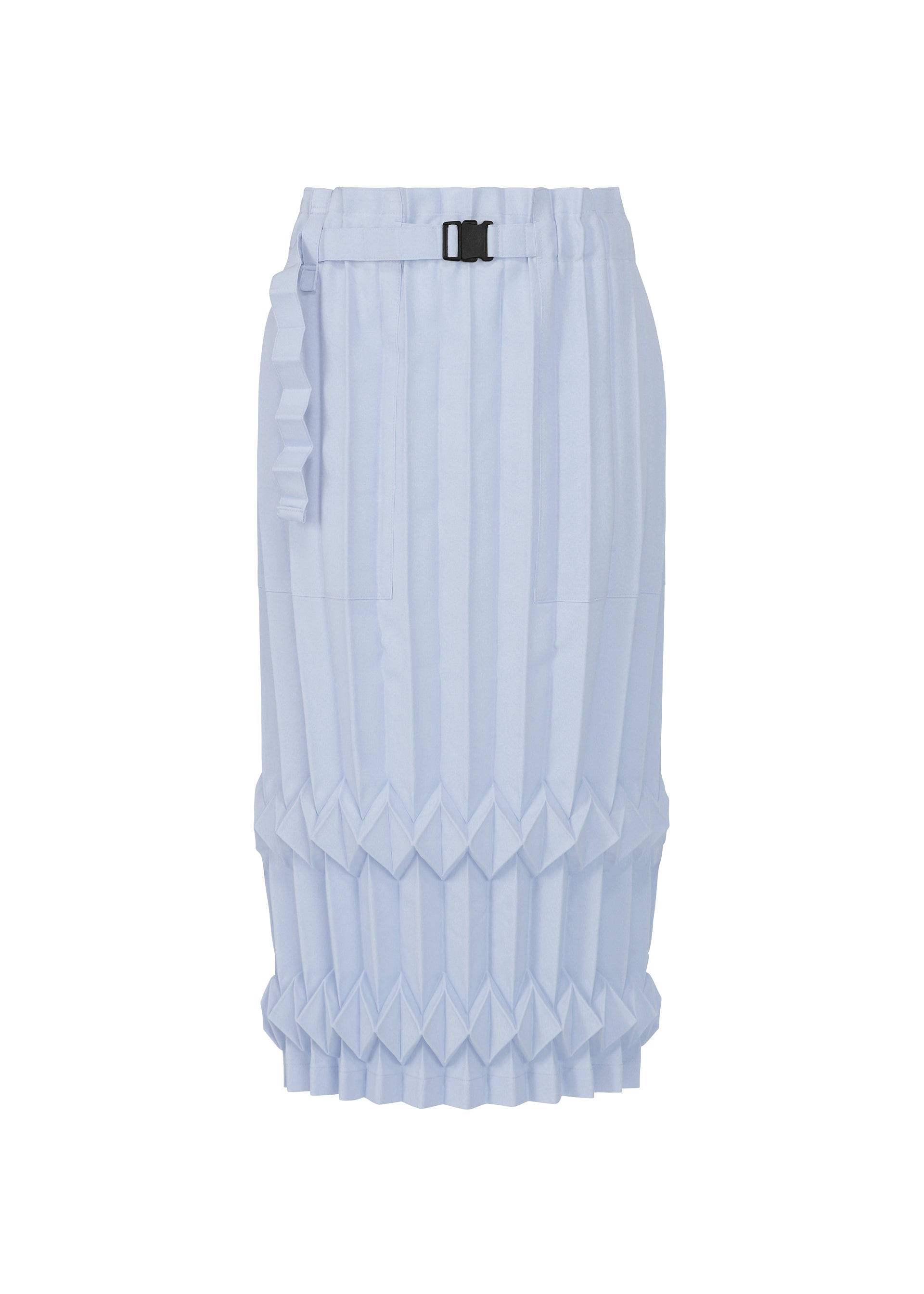 Issey Miyake Tree Pleats sukně černá plisovaná s kapsami