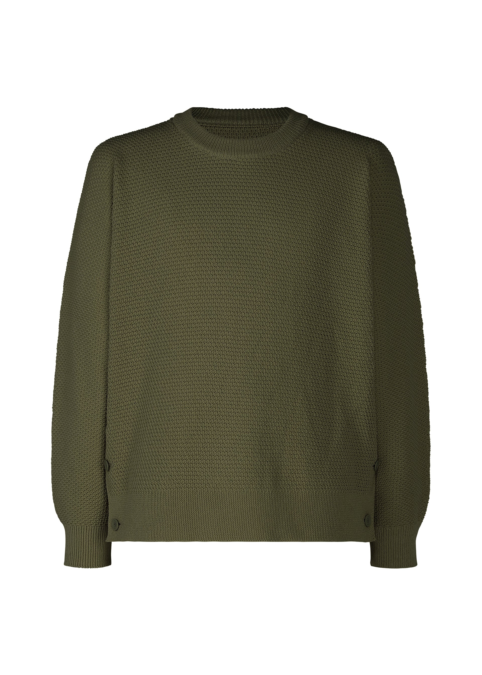 Issey Miyake Rustic Knit svetr černý kulatý výstřih