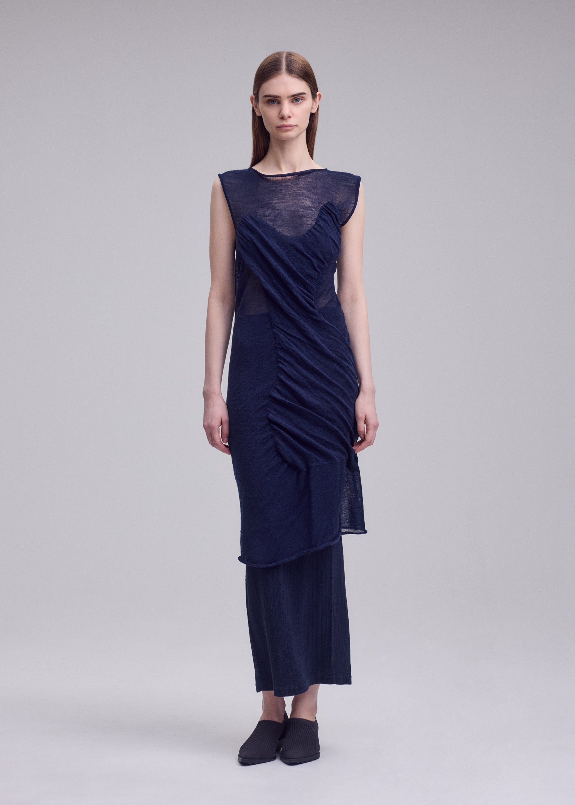 Issey Miyake Hug vlněné šaty off-white vel. 2
